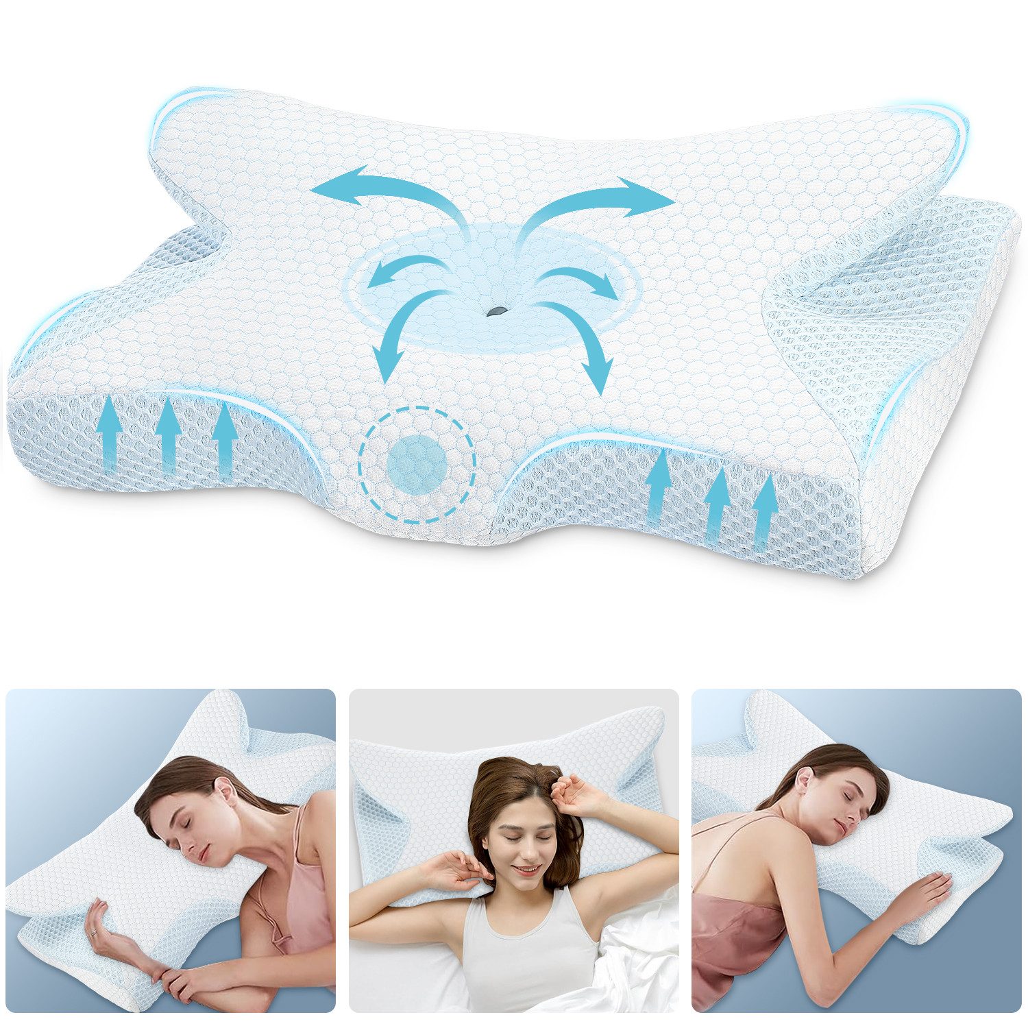 LETGOSPT Nackenstützkissen Memory Foam Kopfkissen Nackenkissen günstig online kaufen