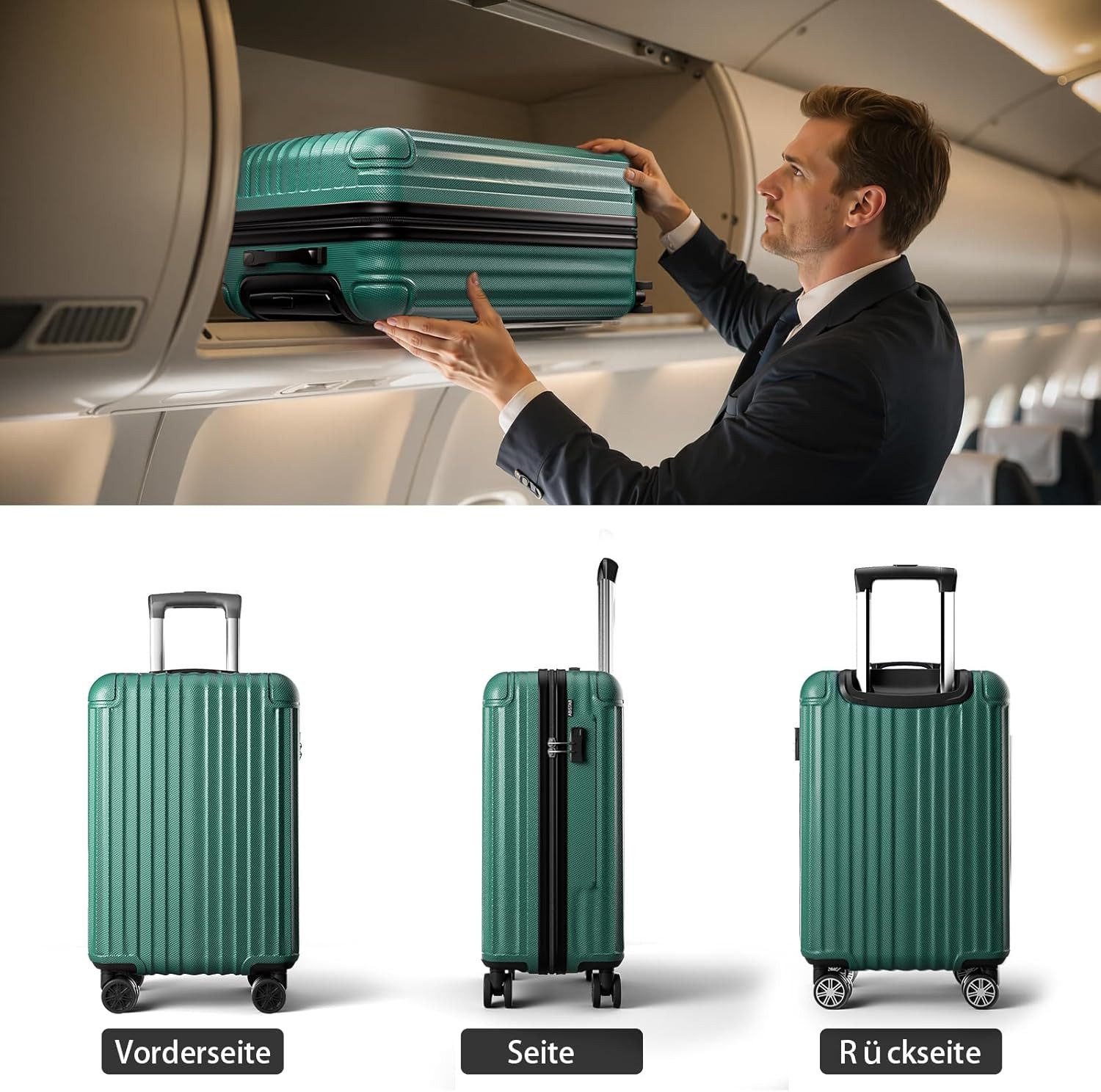 Abistab Koffer Hartschalen Reisekoffer mit Zahlenschloss, Hartgepäck, 4 Rol günstig online kaufen