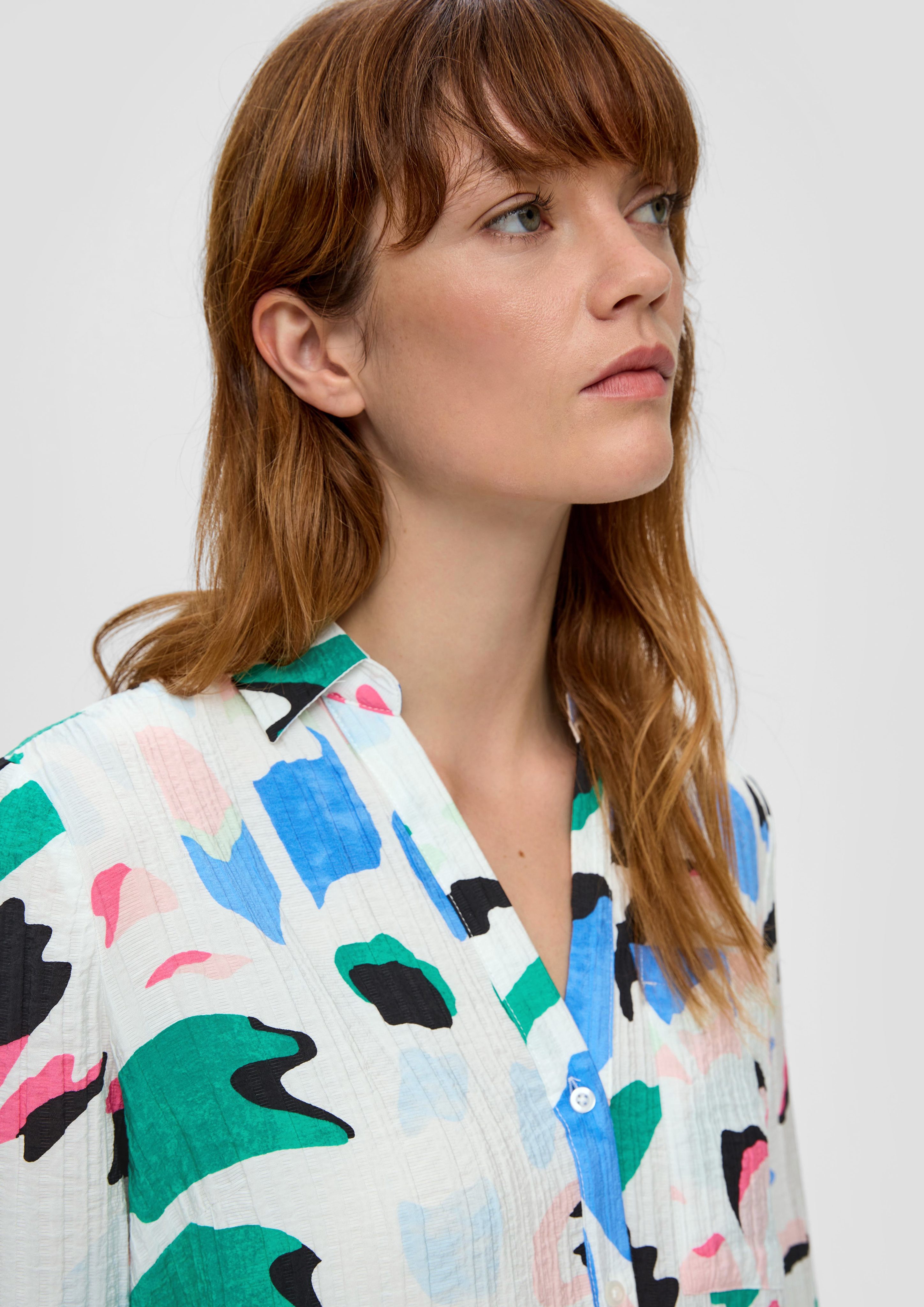 s.Oliver Langarmbluse Longbluse aus Viskosemix günstig online kaufen