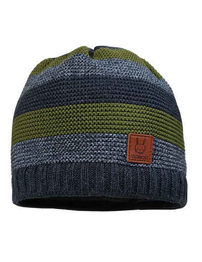 MAXIMO Strickmütze GOTS BABY-Beanie, Blockringel LL, Futter GOTS Org Made in Germany