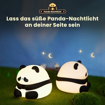 Powerwill Nachtlicht Panda Nachtlicht, Nachtlicht Dimmbar, Silikon Kinder Nachtlicht, LED fest integriert, Kinderlampe mit drei Helligkeitsstufen einstellbar, Warmlicht, Touch USB Lampe für Babyzimmer, Kindergeschenke