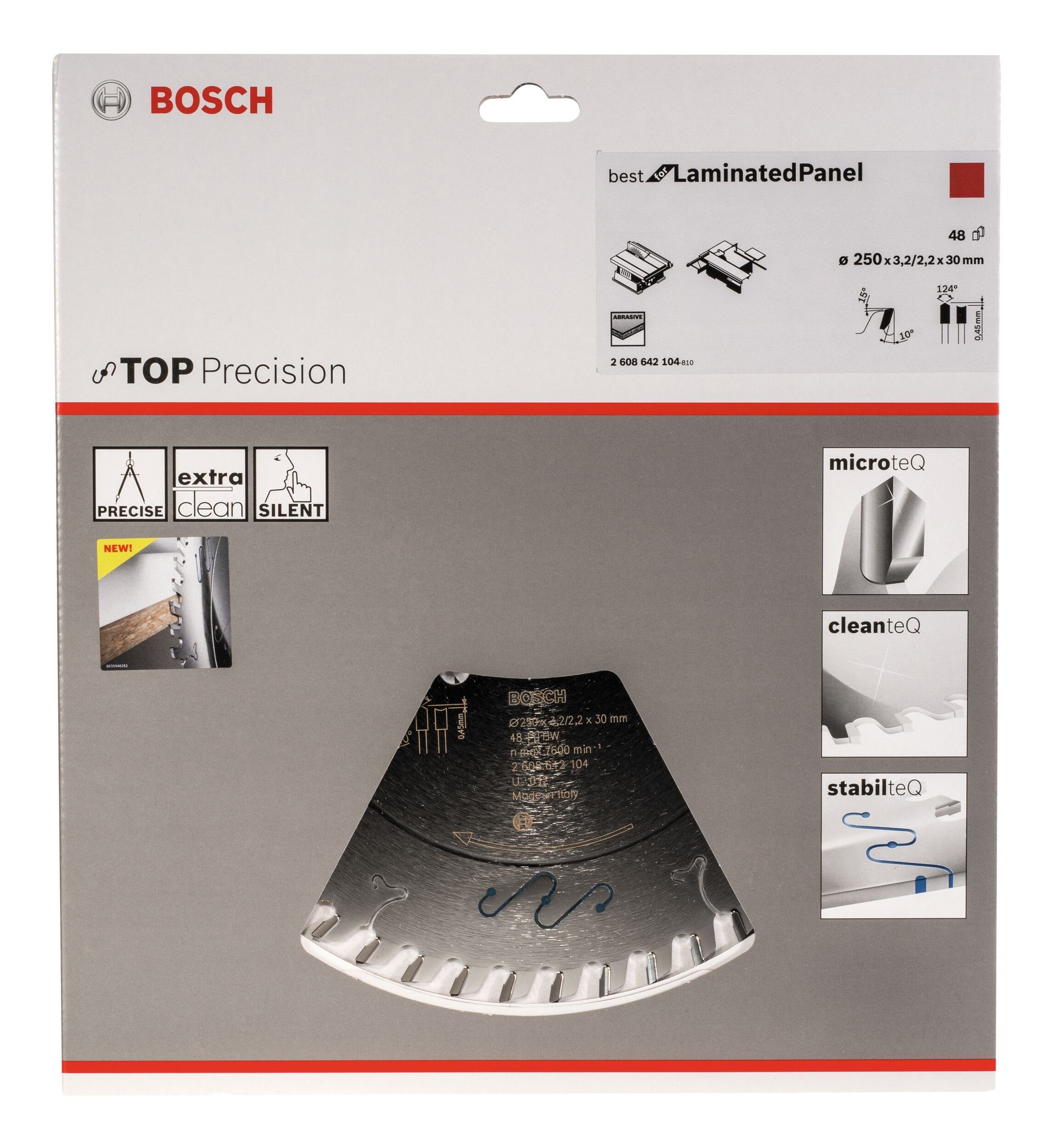 Thumbnail - BOSCH Kreissägeblatt, Top Precision Best for Laminated Panel Abrasive 48Z - 250 x 30 x 3