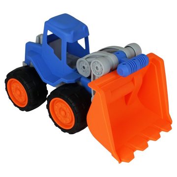 EDCO Sandform-Set Spielzeug Sandlaster mit Modellwahl Bauwagen Sandspielzeug, Schippe Schaufel Harke Gießkanne Formen Schieber Kipper Bagger