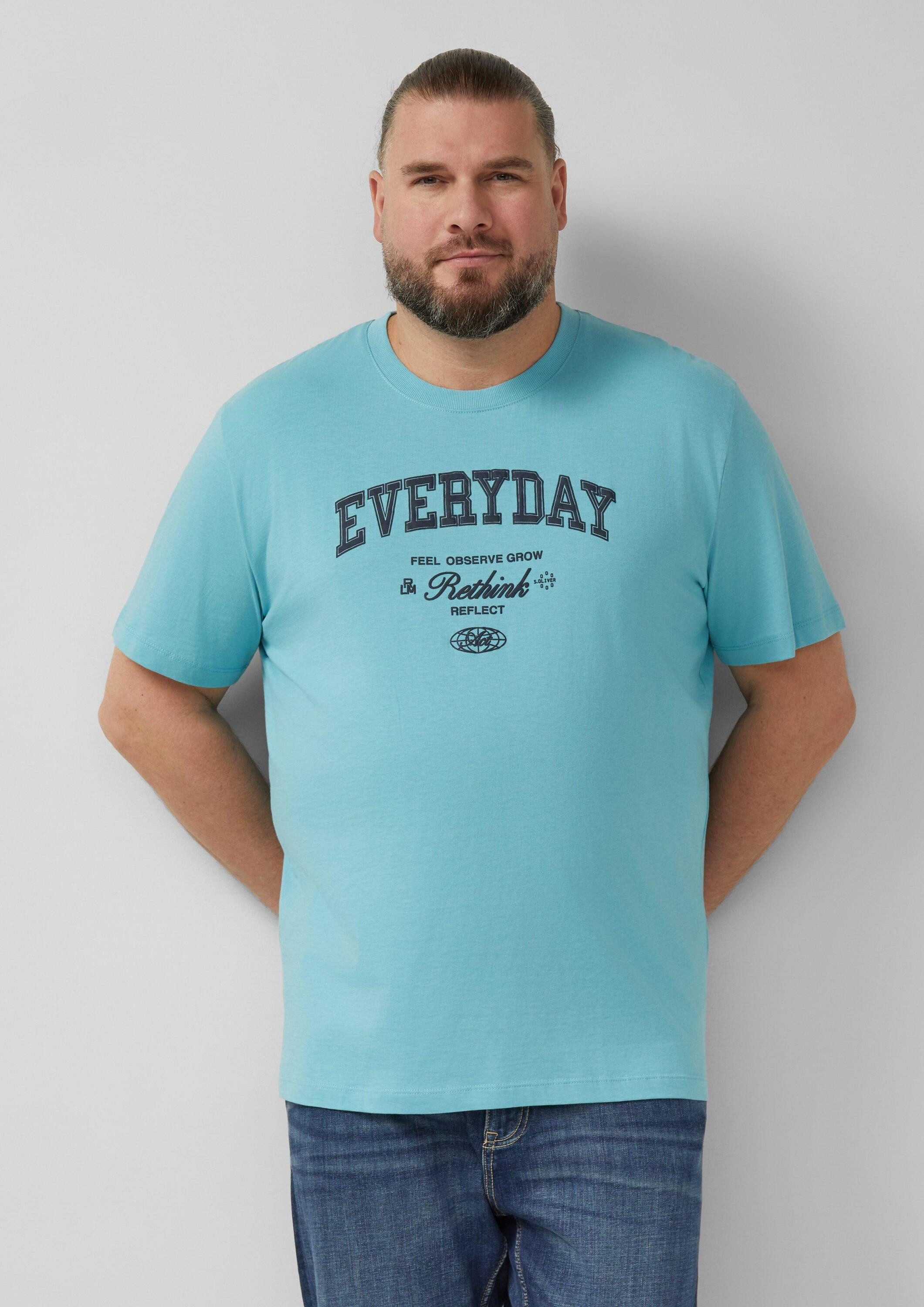 s.Oliver Kurzarmshirt T-Shirt Piqué-T-Shirt mit Garment Dye