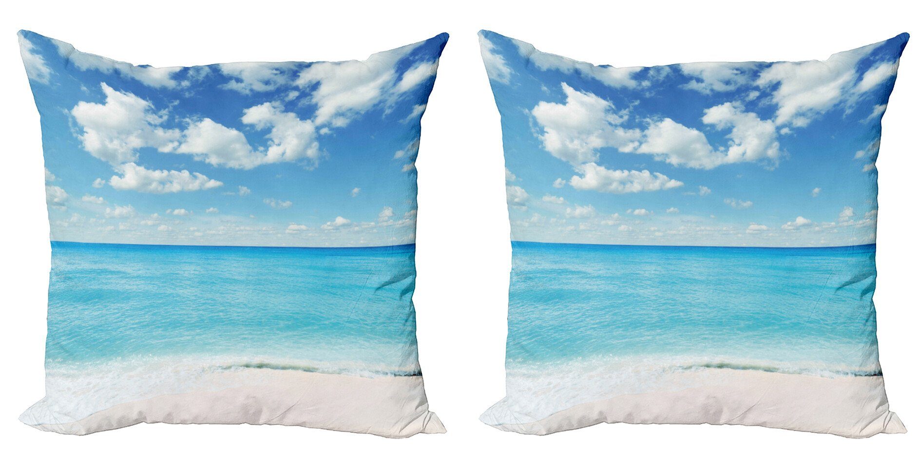 Kissenbezüge Modern Accent Doppelseitiger Digitaldruck, Abakuhaus (2 Stück), Tropisch Exotischer Strand Vivid Sky