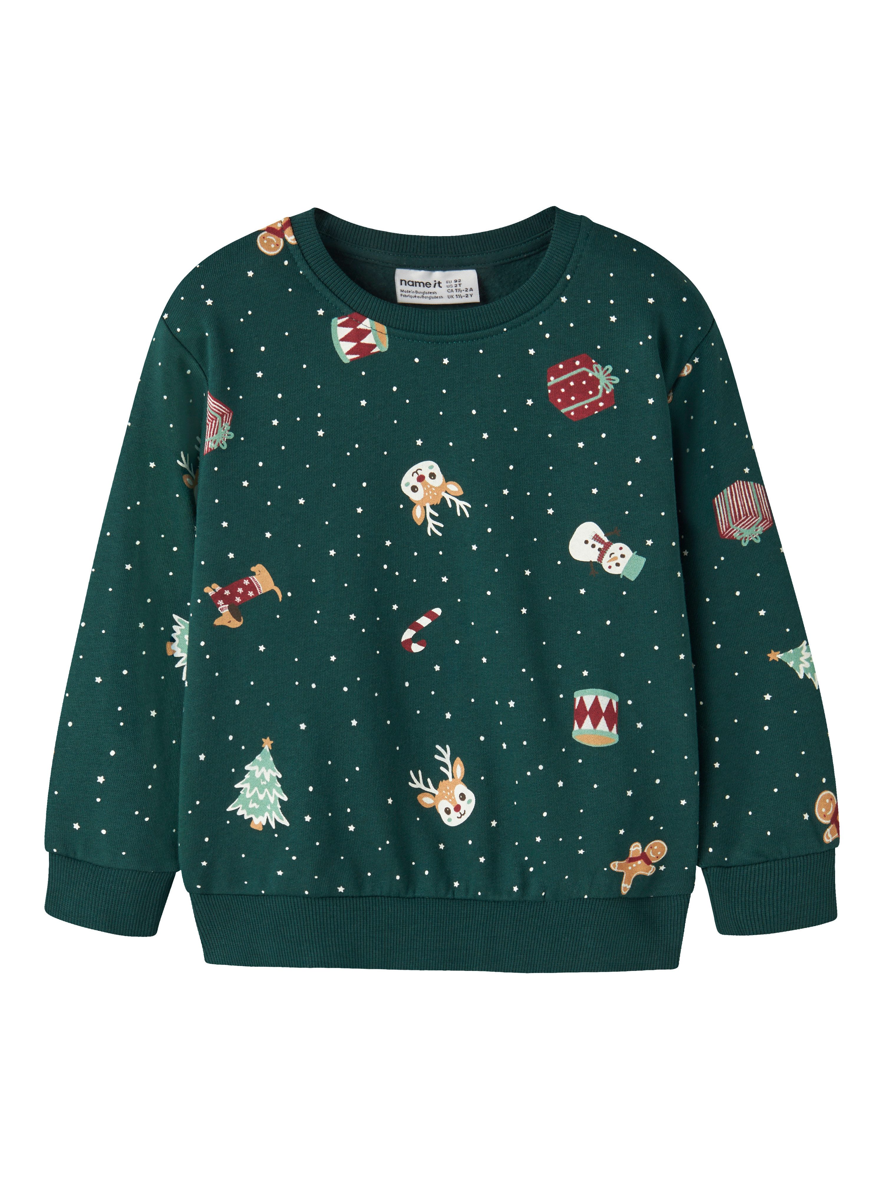 Name It Weihnachtssweatshirt NMNVOHOM LS NREG SWEAT BRU Weihnachten, Baumwolle