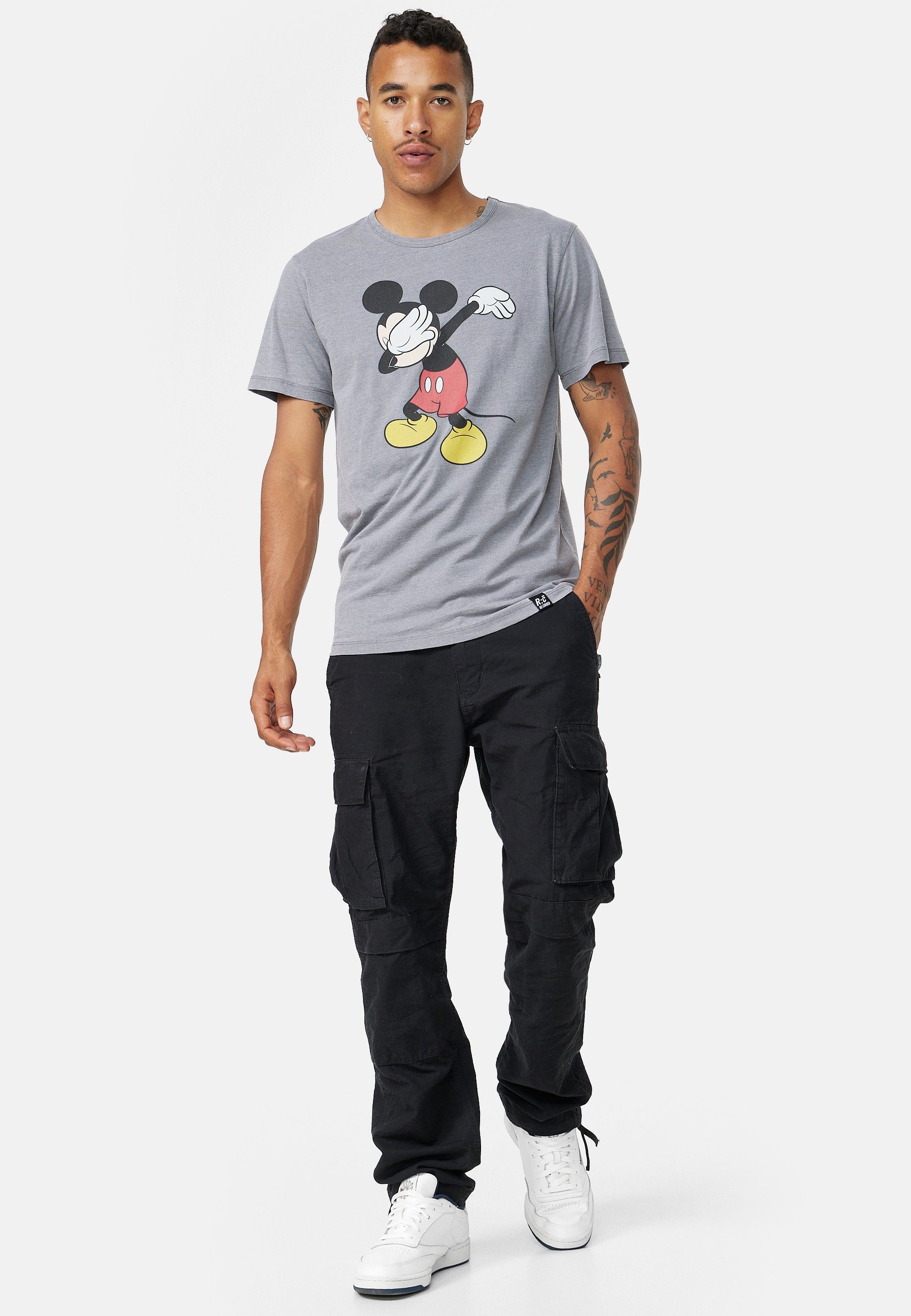 T-Shirt Recovered Disney Mickey Dabbing Grau Mouse