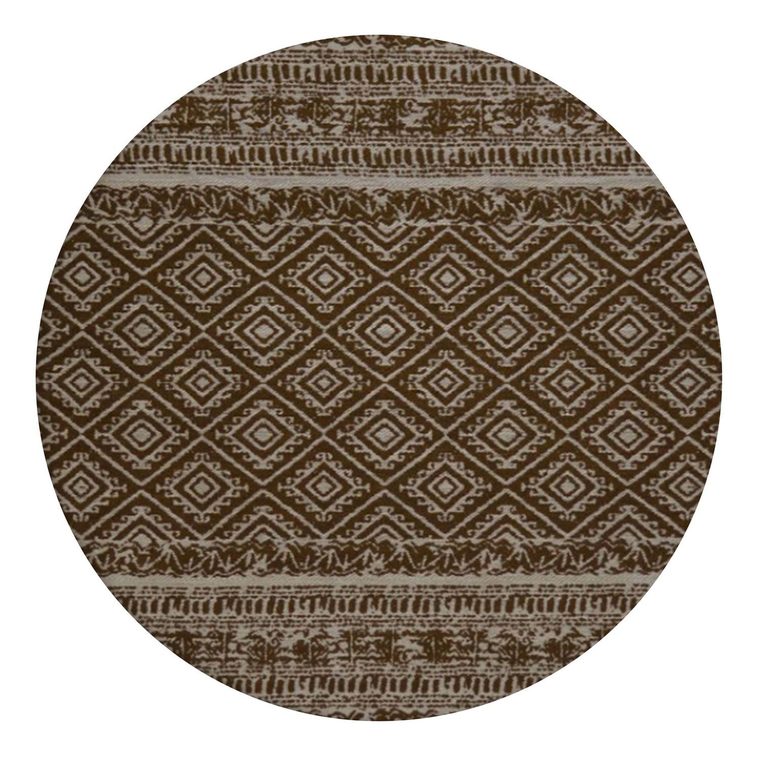 Teppich Boss Teppich Flachgewebe Teppich Severin 110 - Braun, rund, Höhe: 5 mm
