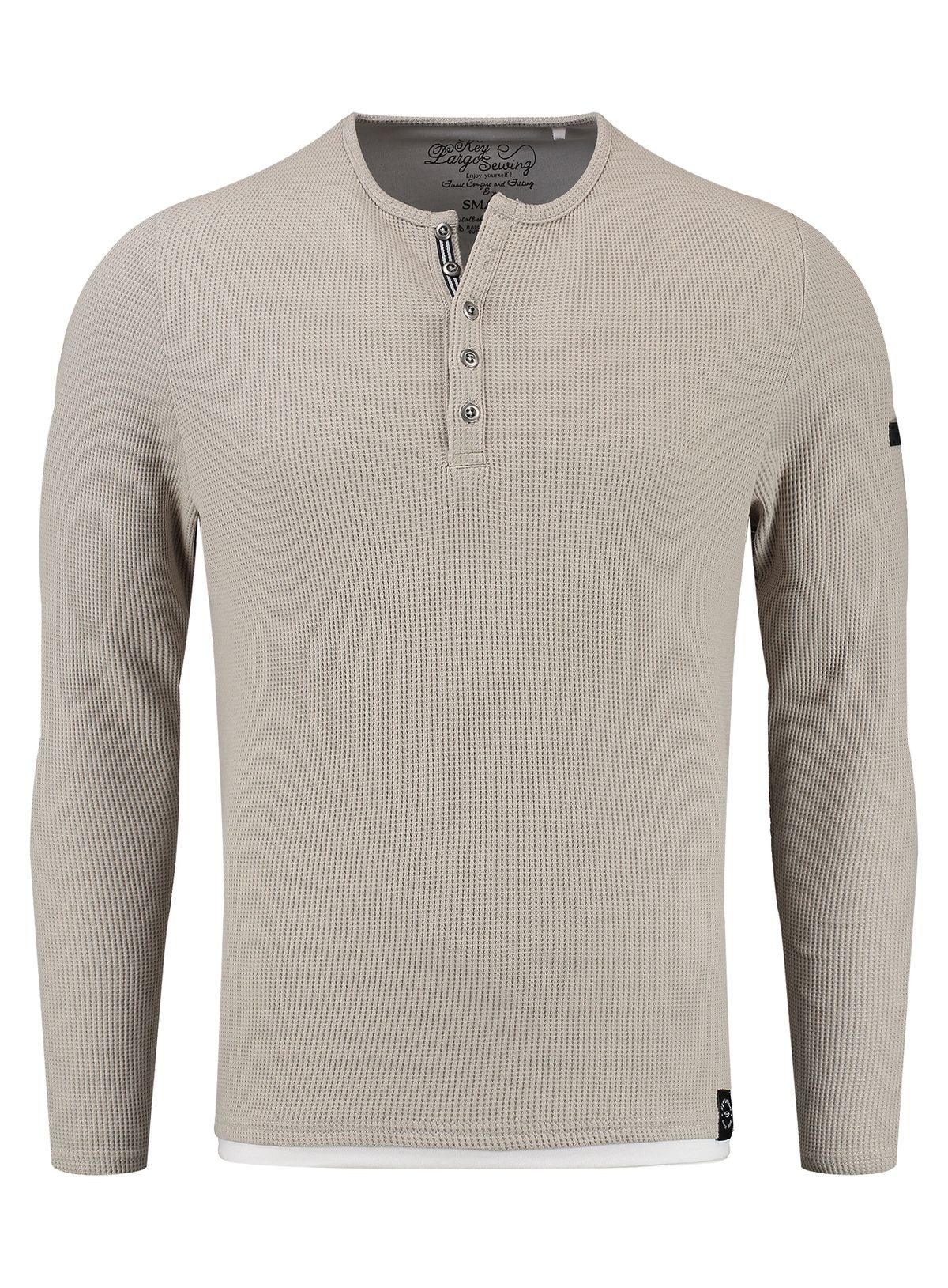 Strickpullover Sandro für Herren double Layer Look einfarbig körperbetont MSW00161