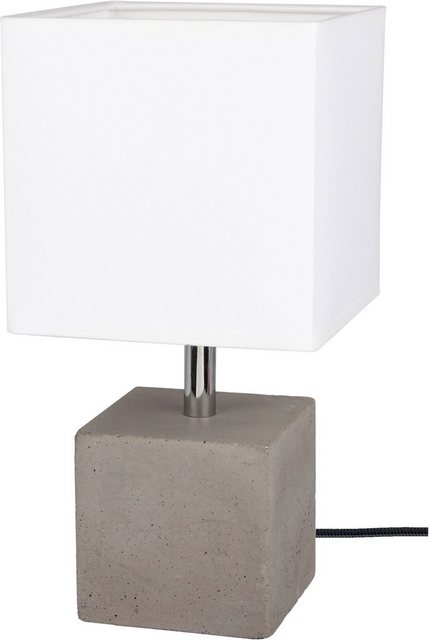 SPOT Light Tischleuchte »STRONG«, Echtes Beton - handgefertigt, Lampenschirm aus Stoff, Naturprodukt - Nachhaltig, Made in Europe-Otto
