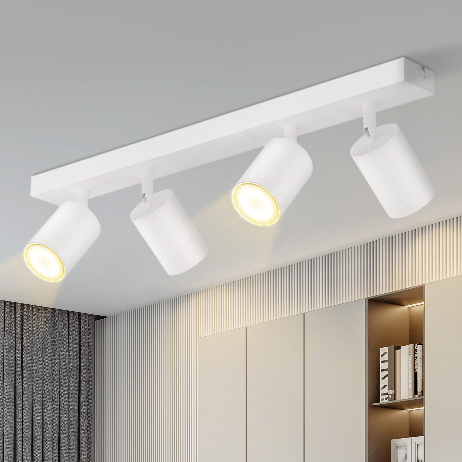 ZMH Deckenstrahler 4 Flammig GU10 Modern-Design Industrial drehbar für Wohn günstig online kaufen