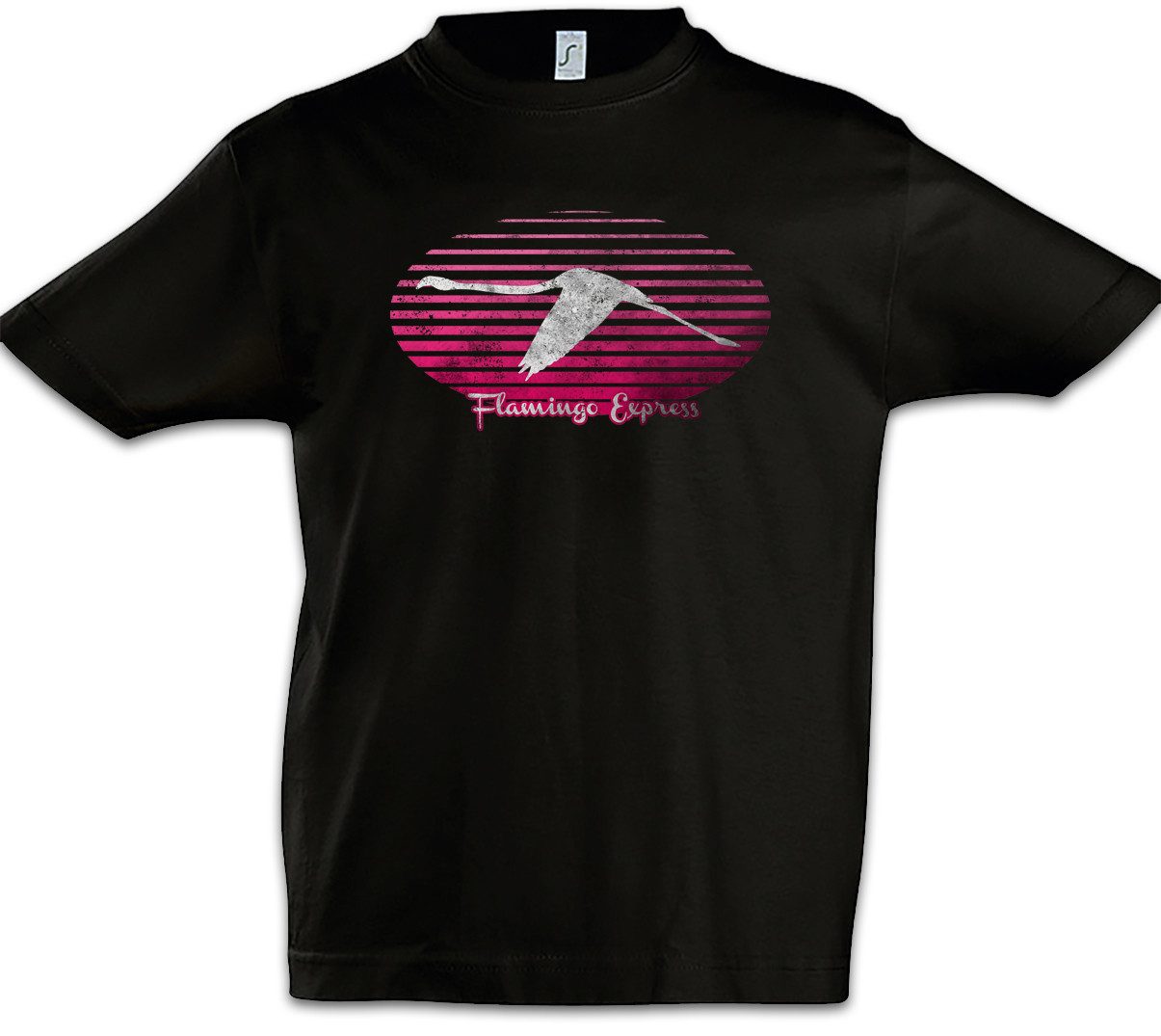 Print-Shirt Flamingo Express Kinder T-Shirt Herz Heart Flamingo Herz Love Liebe