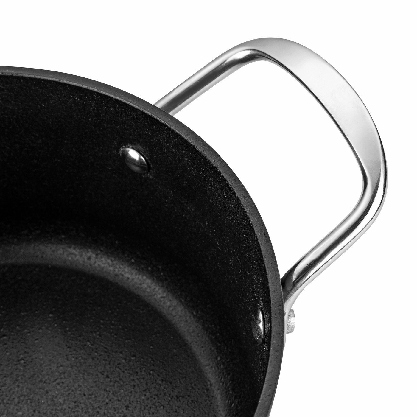 schwarzer Florina Aluminiumguss Klassischer Edelstahlgriffe, Kochtopf Topf Verarbeitungsqualität) (Sehr hohe Steinbeschichtung