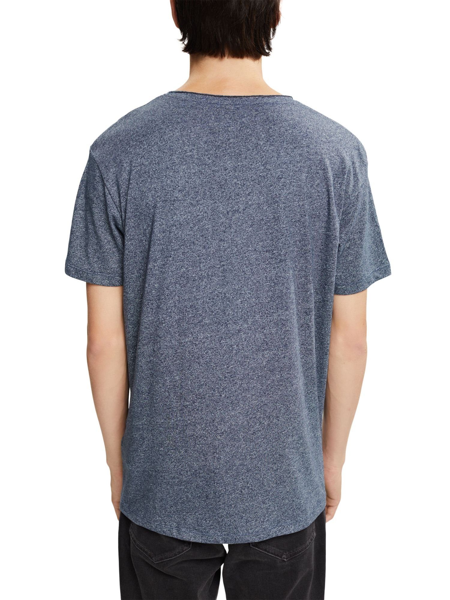 edc by Esprit T-Shirt (1-tlg) NAVY meliertes Jersey-T-Shirt Recycelt