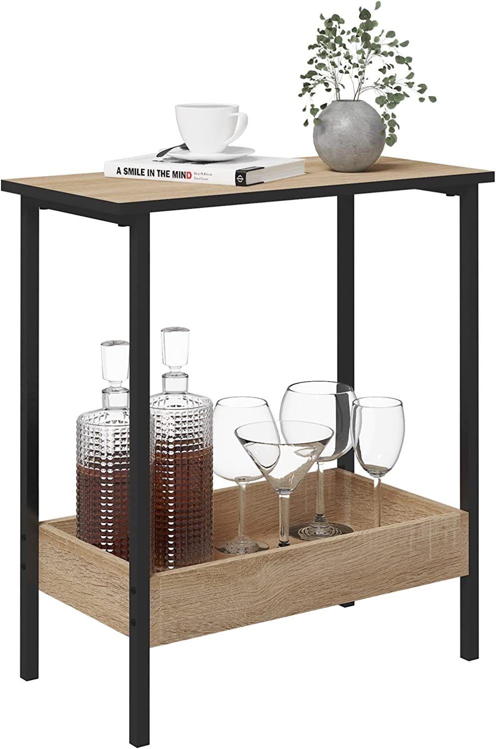 Woltu Beistelltisch (1-St), mit 2 Ablagen, Couchtisch mit Stauraum 50x55x25 günstig online kaufen