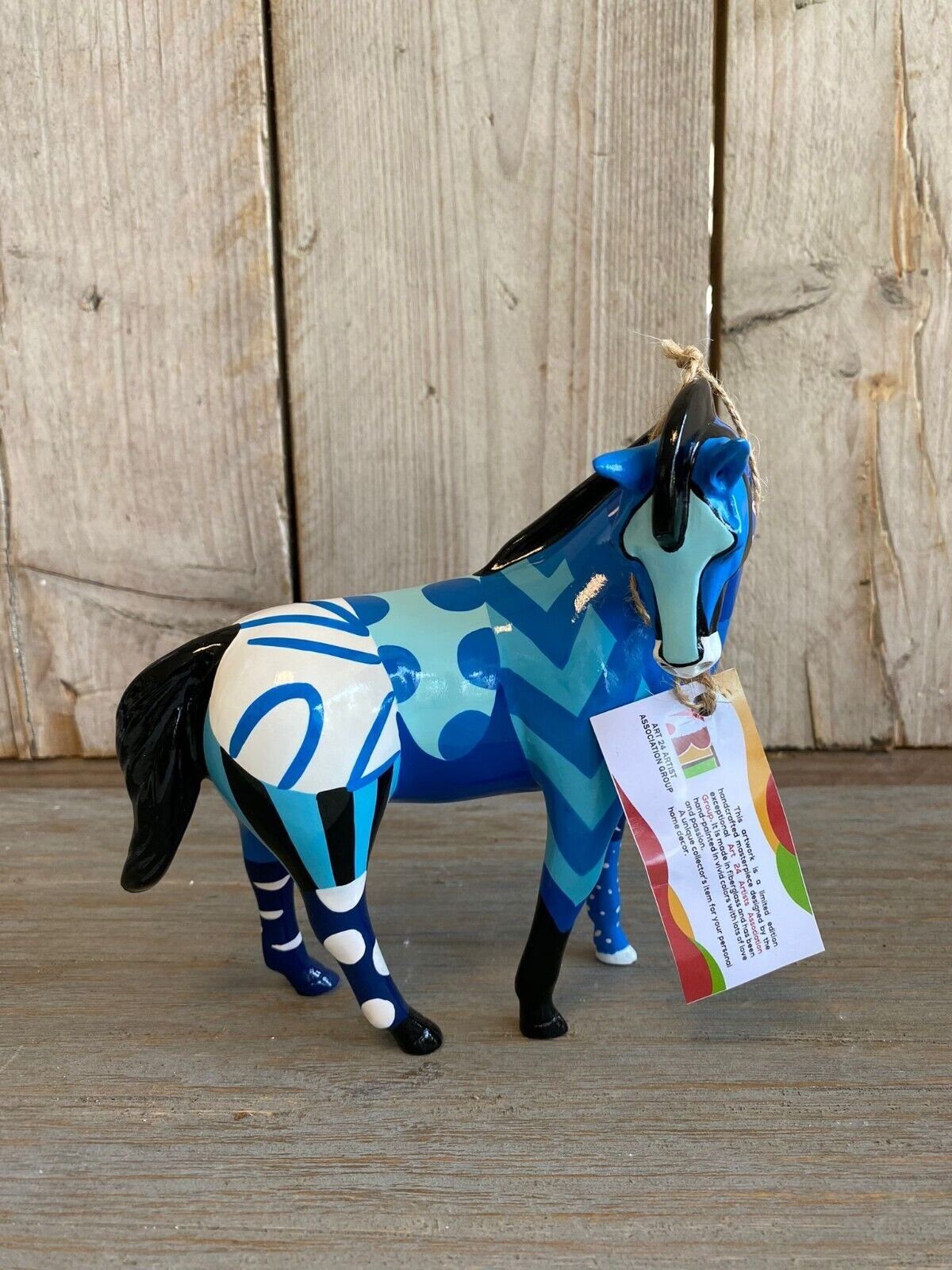 Annimuck Dekofigur Trend Art Pferd handbemalt (1 cm Unikat blau Kunstobjekt 16x19 Marc St)