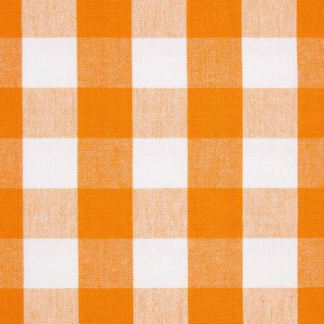 Gardine Orange karierter Ösenvorhang im 2er Pack, B 137 cm x L 117 cm, Homescapes