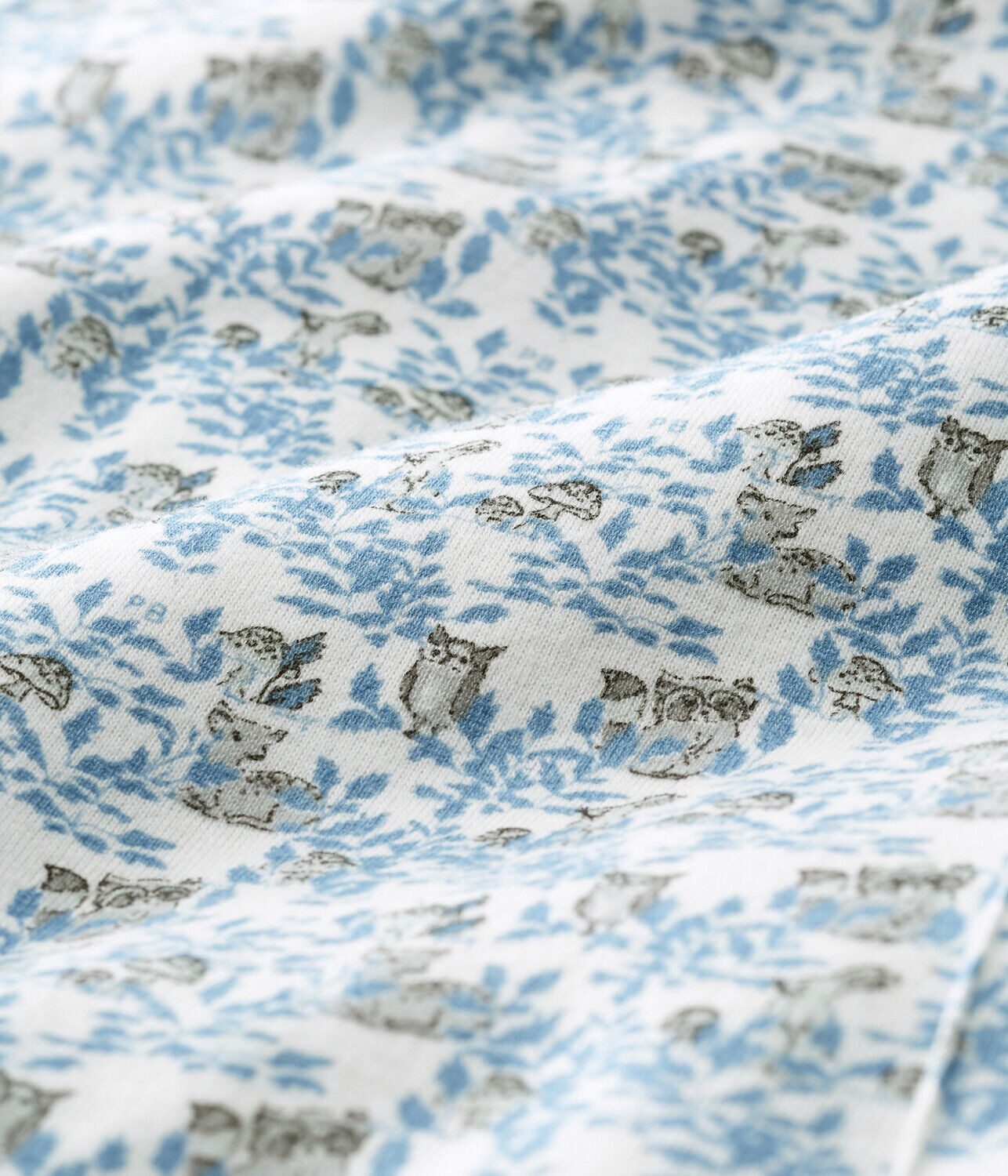 Petit Bateau Strampler PETIT BATEAU Strampler Overall Bodysuit allover Waldtiere grau blau