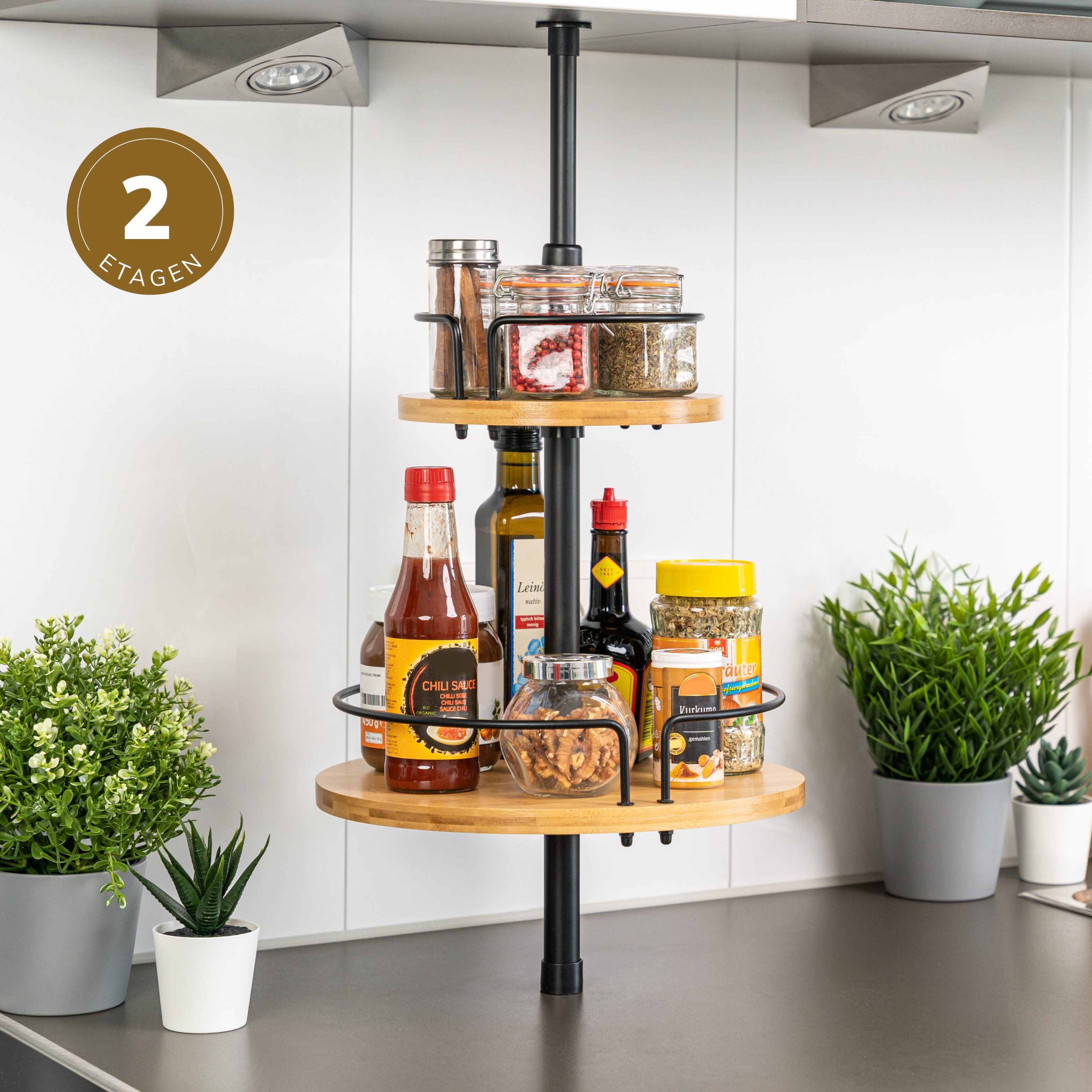 bremermann Spannregal Teleskop-Regal, rund, Teleskopgewürzregal, 2 Regale, günstig online kaufen
