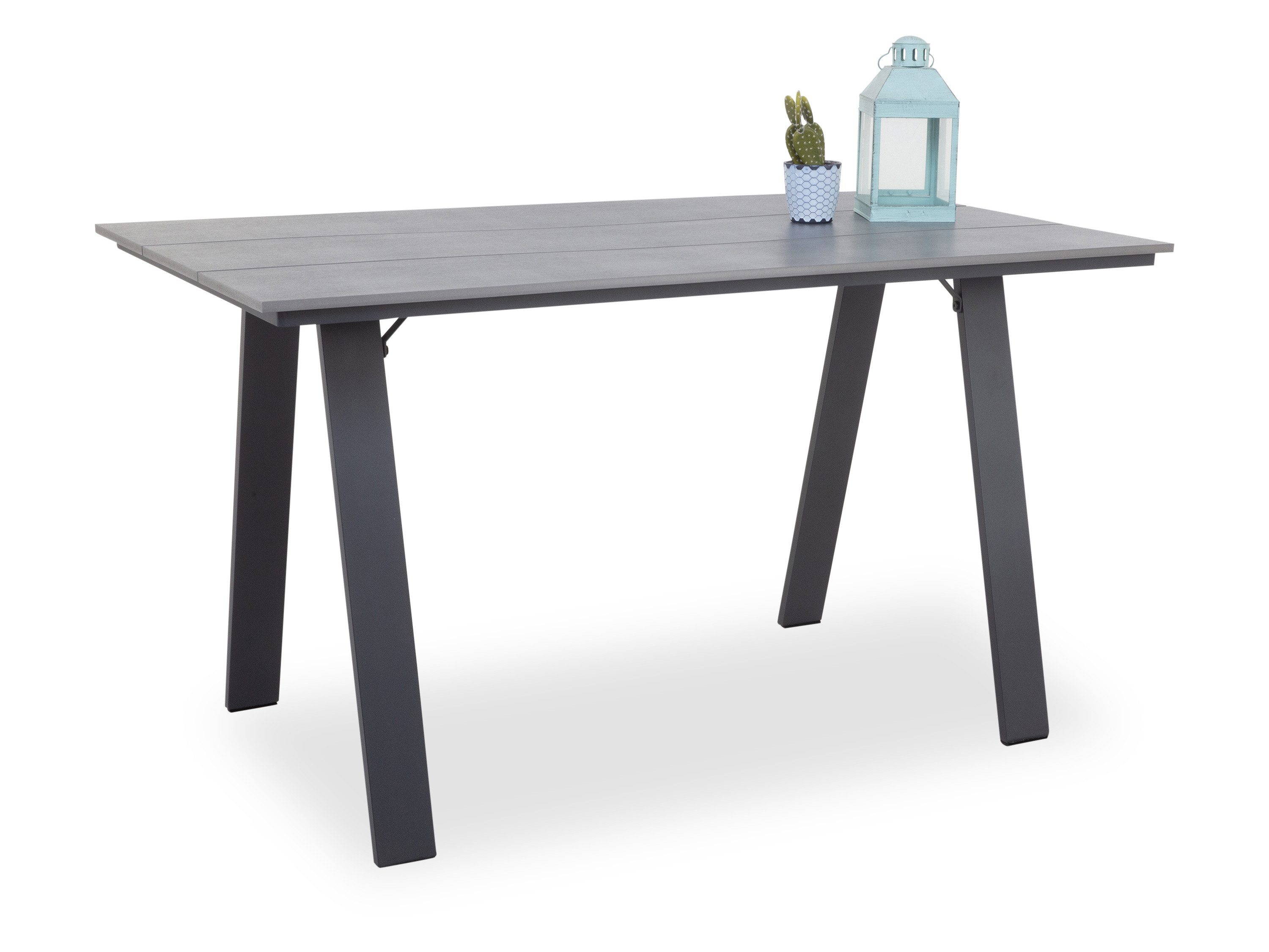 Outdoor Gartentisch Gartentisch outdoor PRATO BHT 135x75x76 cm grau Outdoortisch