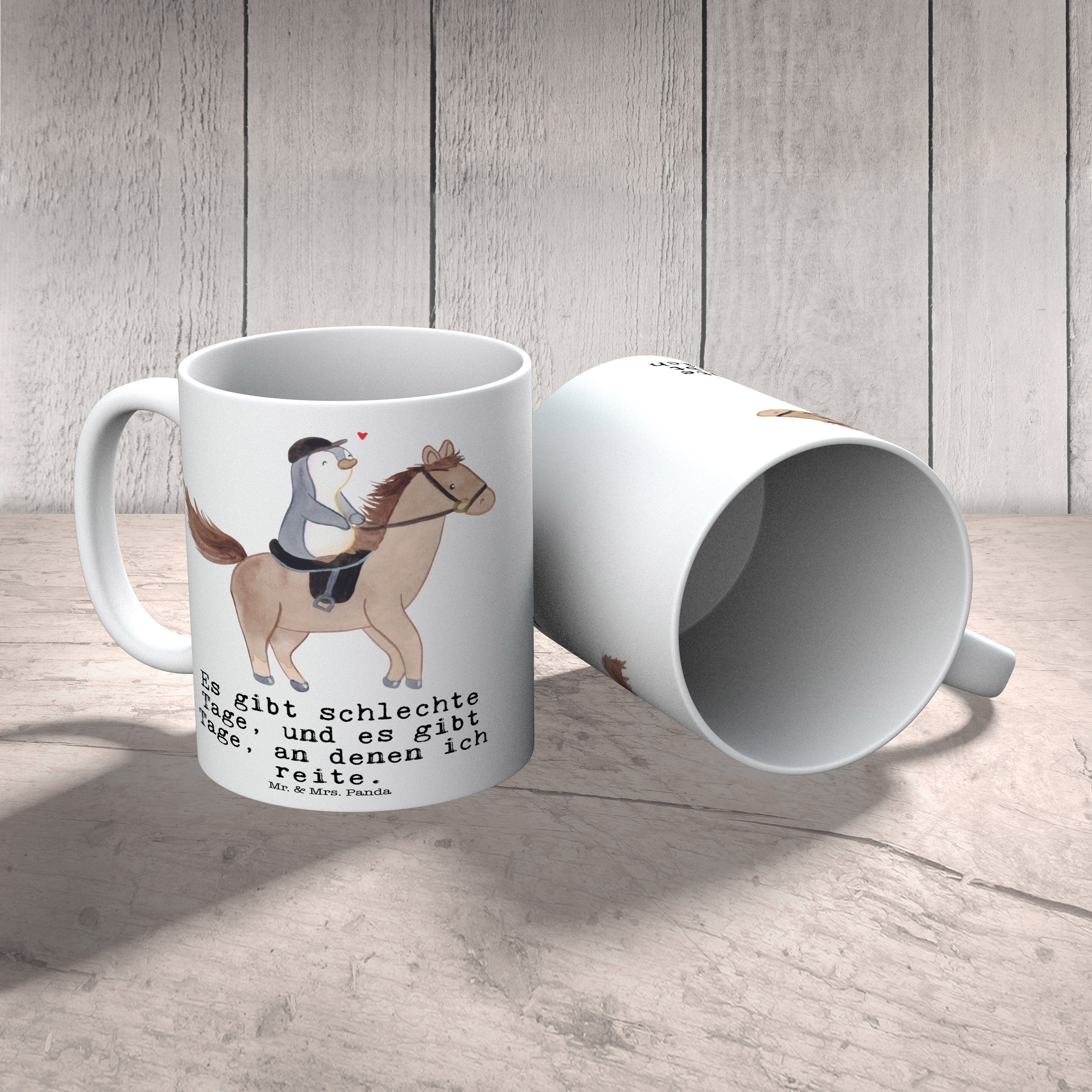 Mr. & Pferd Weiß Geschenk, Keramik Panda Tasse Ta, Mrs. - Tage Reiten Teetasse, Reitstall, Geschenk 