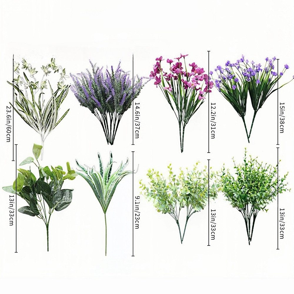 Kunstblumenstrauß Künstliche Blumen Balkon Kunstblumen Wetterfest Kunstpflanzen, Coonoor, für Balkonkasten Innen Außenbereich Outdoor Garten Deko – Bild 3 von 5
