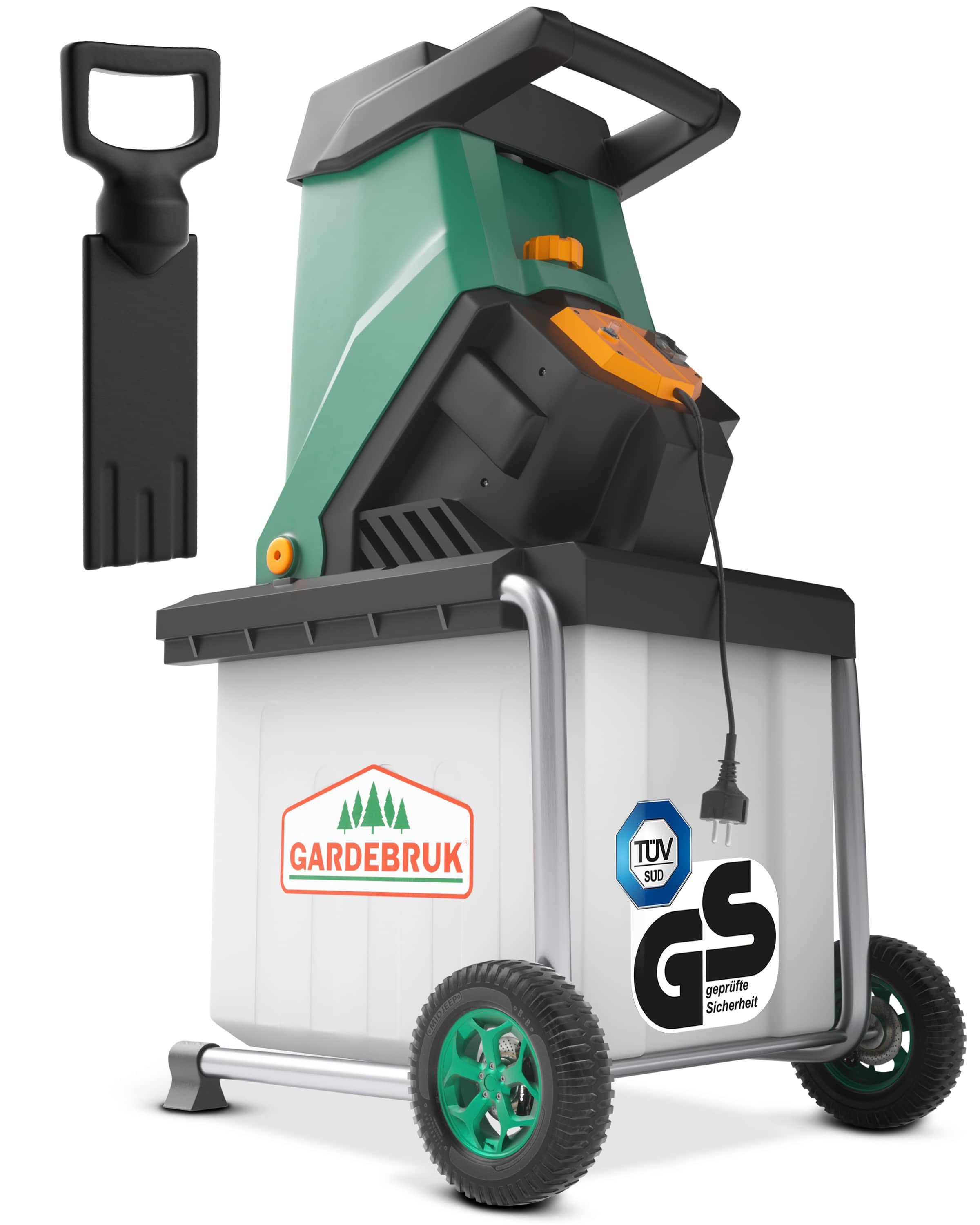 Gardebruk Messerhäcksler, Messerhäcksler 3100 W max. 40 mm Aststärke 50 L Auffangbox