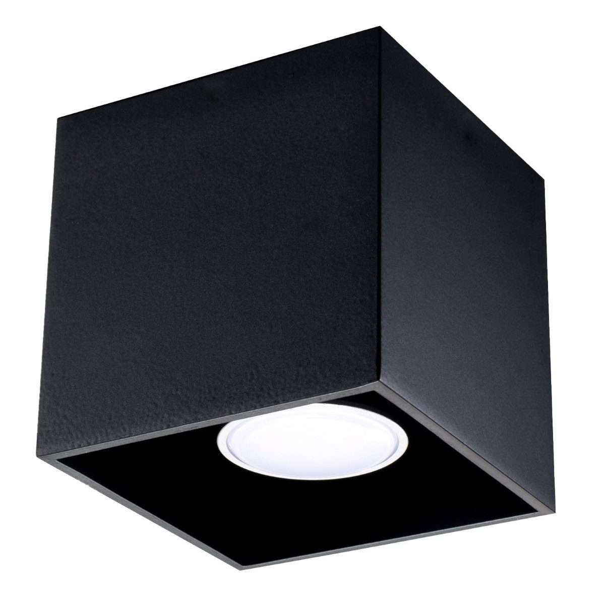 SOLLUX lighting Deckenleuchte Deckenleuchte Quad 1 Schwarz, Nicht enthalten