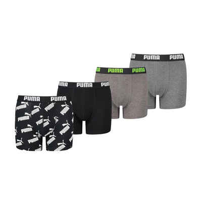 PUMA Boxer Jungen Boxer Shorts, 4er Pack - Basic Boxer AOP