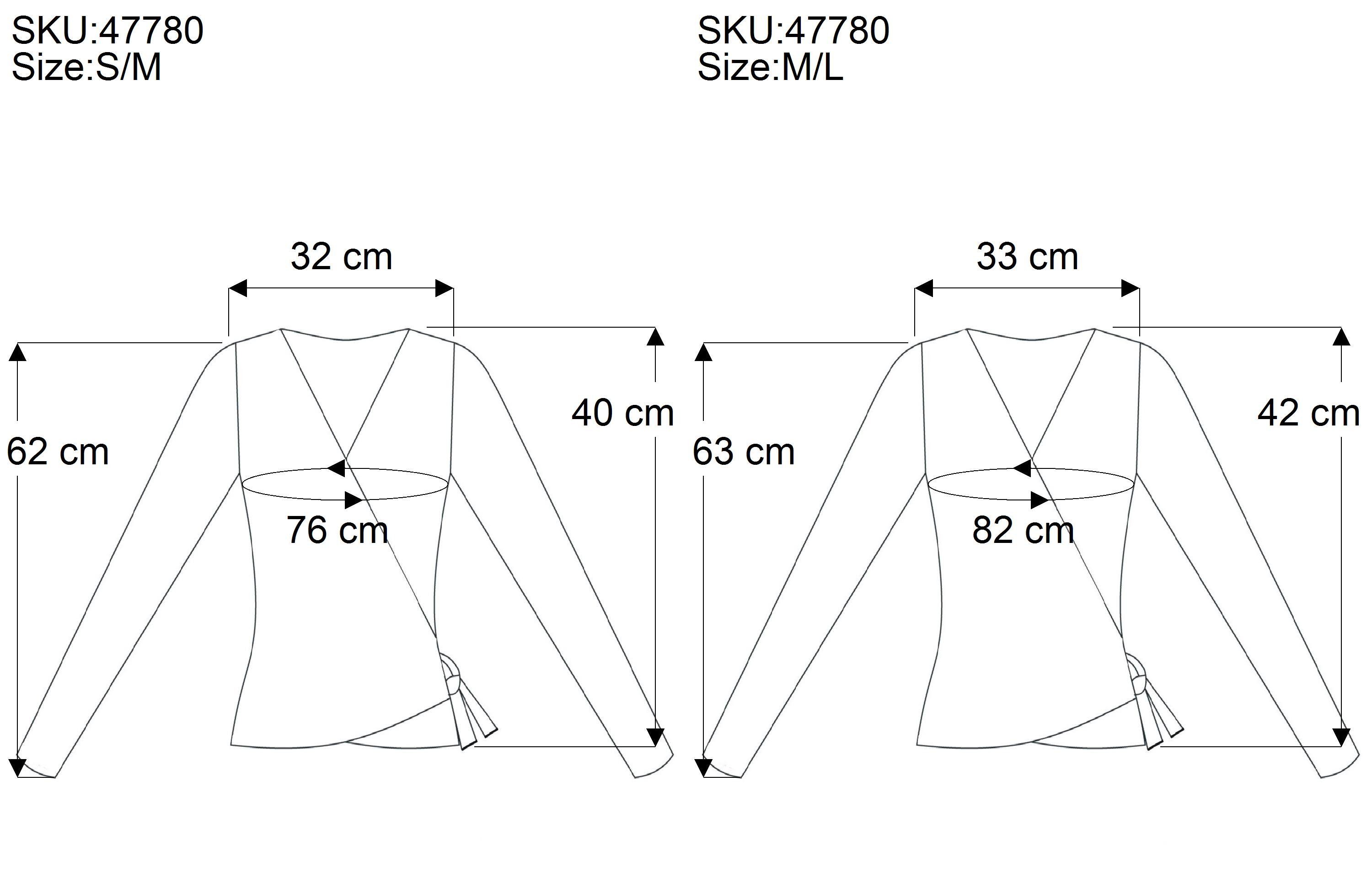 Guru-Shop Longsleeve Wickeltop, Yogatop, Langarmshirt mit.. alternative Bekleidung