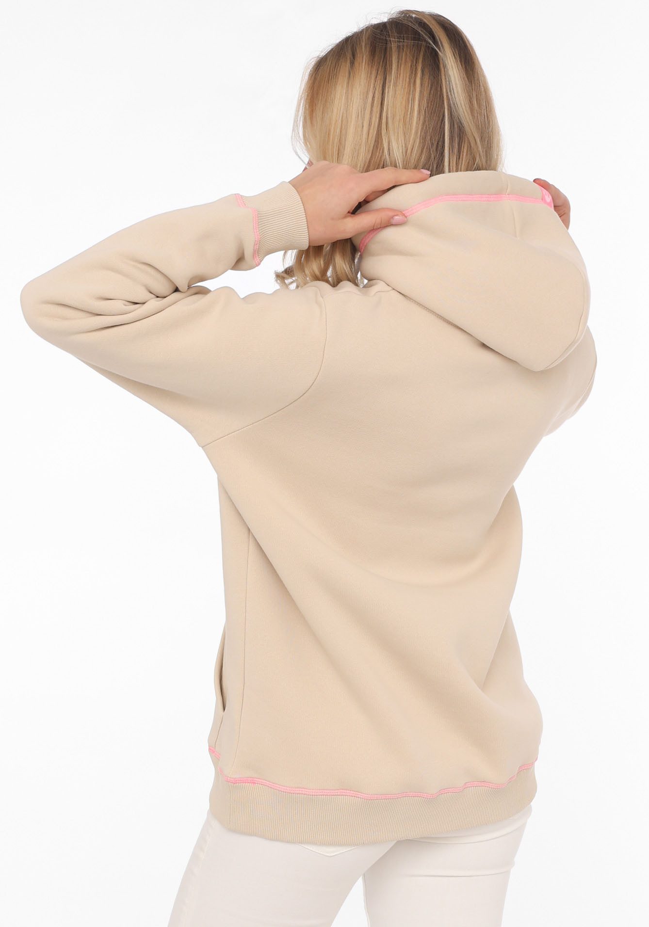 Zwillingsherz Hoodie "Glücklich am Strand" mit maritimer Stickerei, Känguru günstig online kaufen