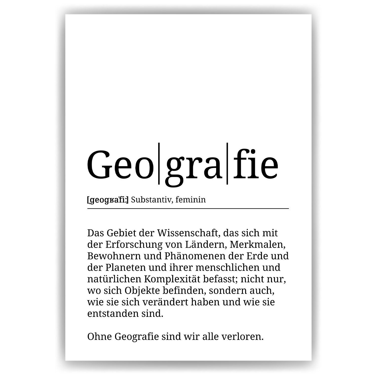 Tigerlino Poster Geografie Definition Wandbild Mitarbeiter Geschenk | Poster