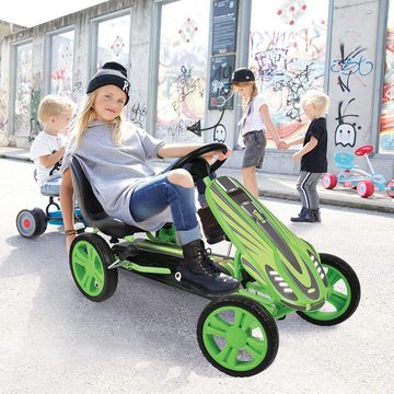 hauck TOYS FOR KIDS Tretfahrzeug Speedster - Green, Pedal Gokart & Tretauto mit verstellbarem Schalensitz (4-8 Jahre)