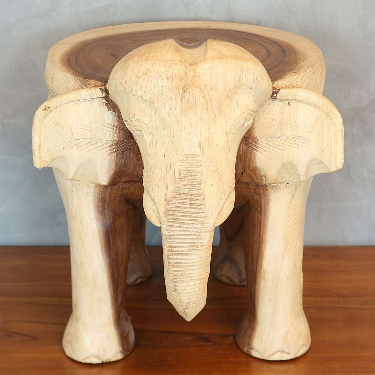 St), Galerie Oriental Hocker (1 natur Elefant Handarbeit klein Blumenhocker