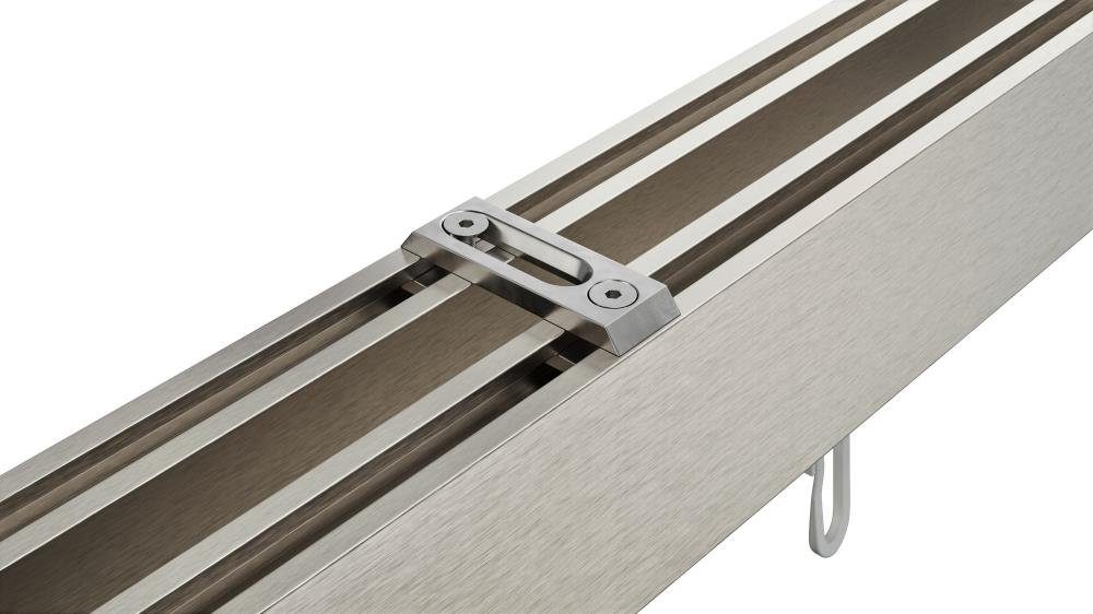 DécoProfi Innenlaufschiene Gardinenstange eckig ABOVE 2-läufig, Deckenträger, verschraubt, Aluminium / Zinkguss, Set komplett – Bild 2 von 2