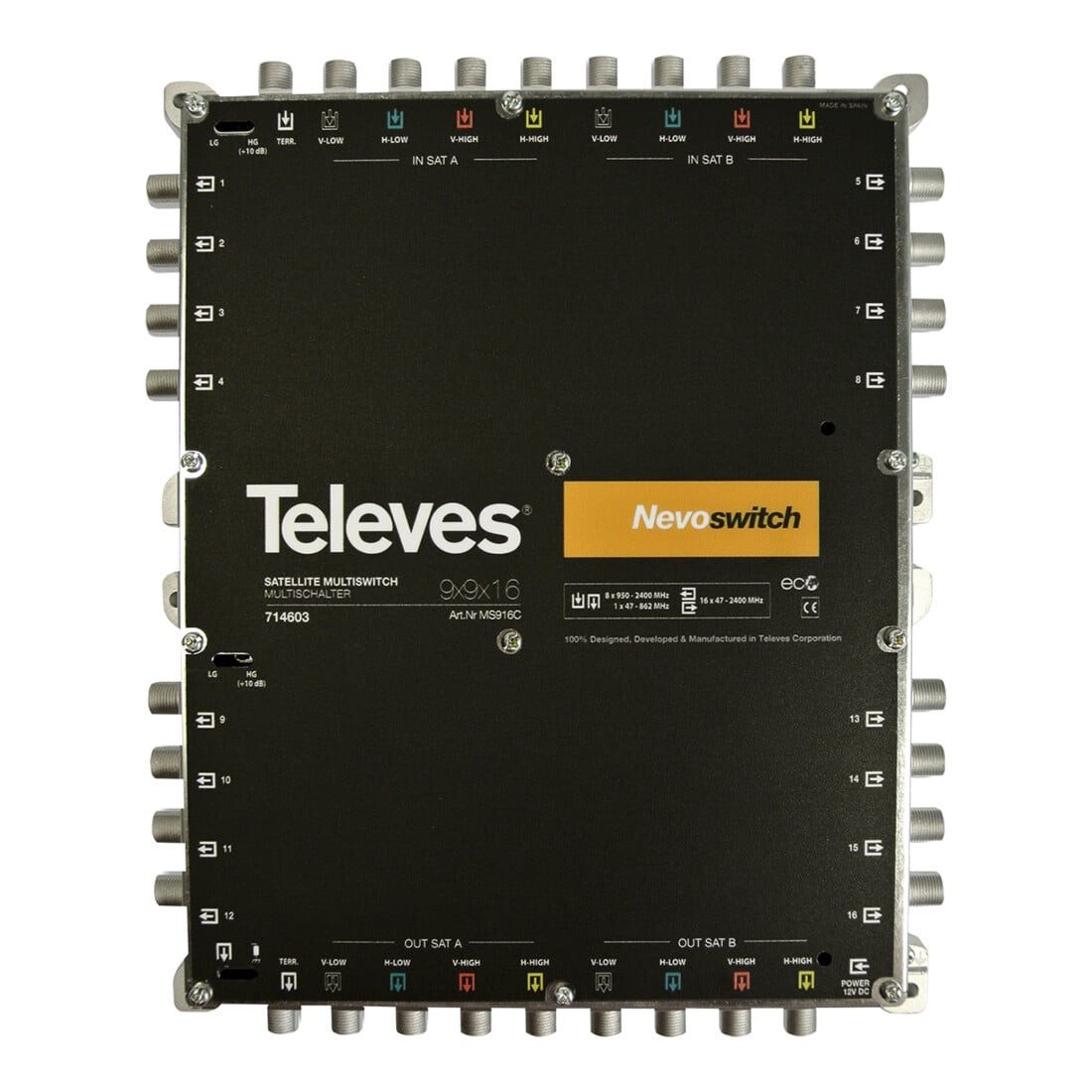 Televes Televes Multischalter 9 in 16 Guß NEVO kaskadierb.o.NT MS916C SAT-Antenne