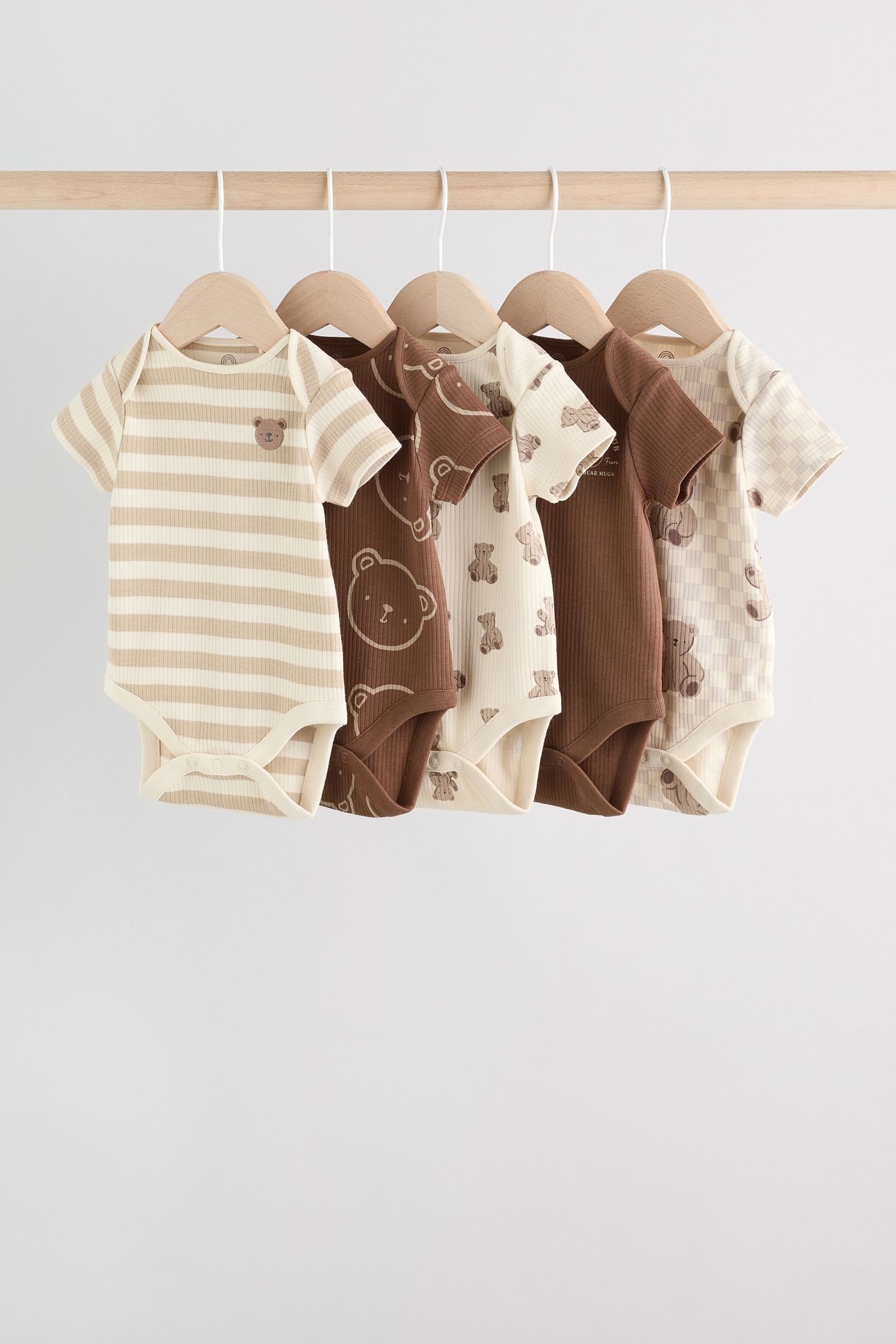 Next Kurzarmbody Kurzärmelige Strampler, 5er-Pack (5-tlg)