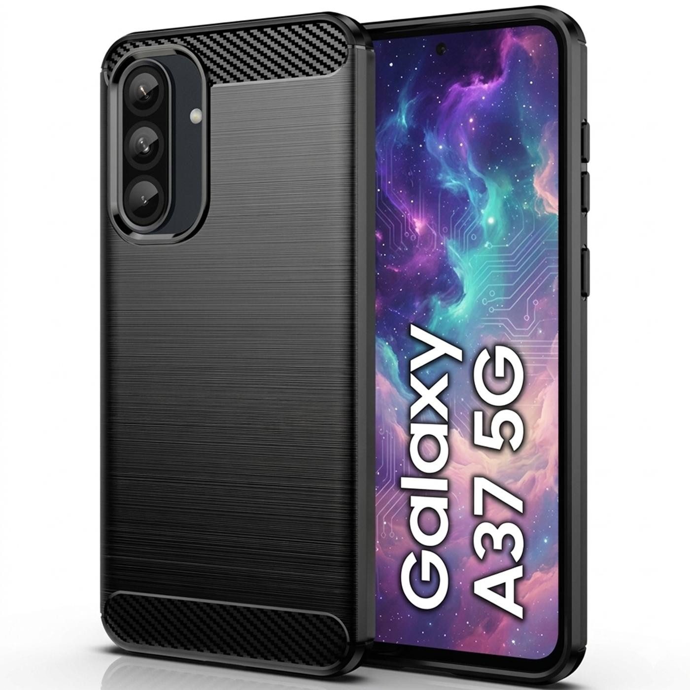 CoolGadget Handyhülle Carbon Handy Hülle für Samsung Galaxy A37 5G 6,7 Zoll, robuste Telefonhülle Case Schutzhülle für Samsung A37 5G Hülle