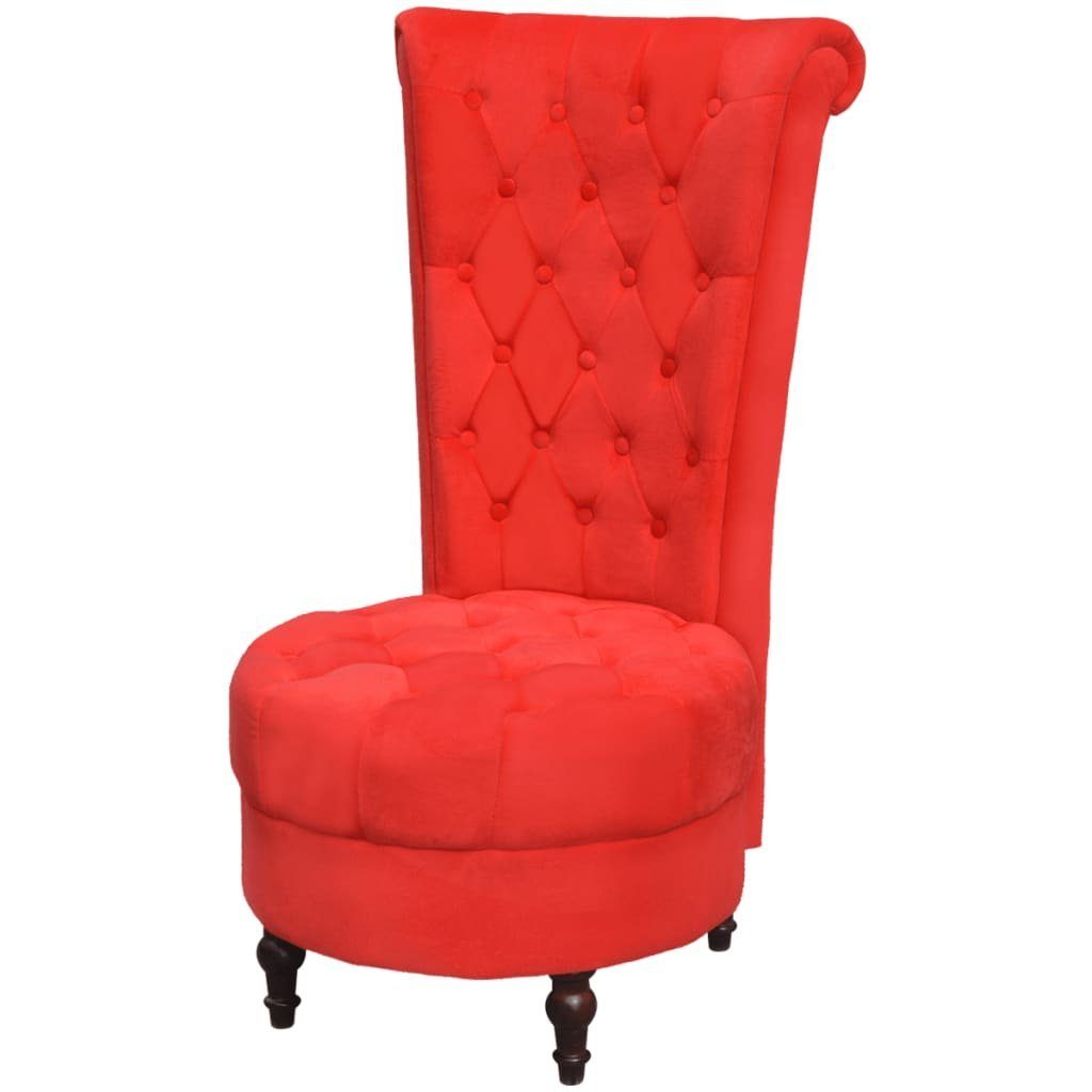 (1-St) Stoff Sessel Sessel mit vidaXL Lehne Rot hoher