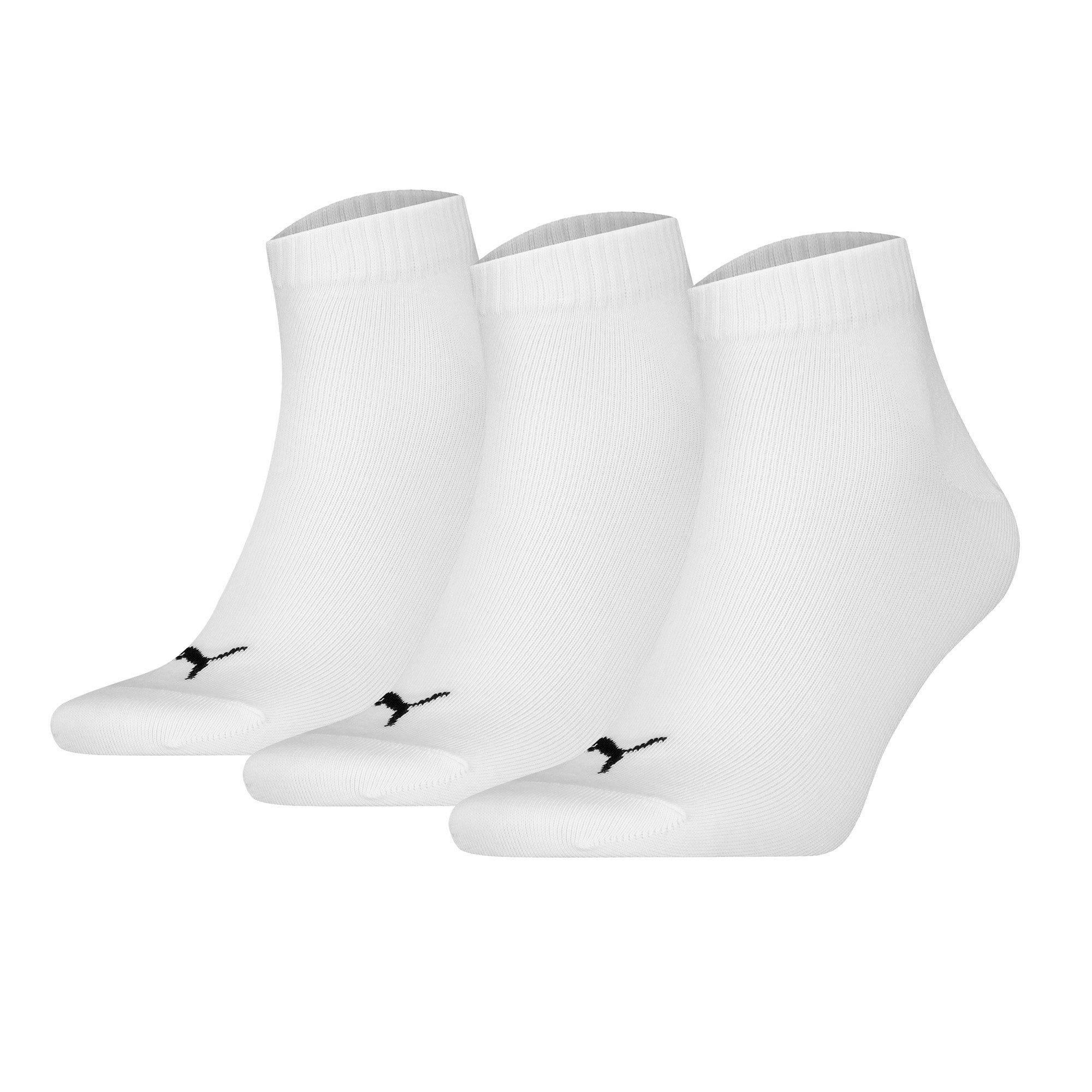 PUMA Kurzsocken Unisex Socken 3er Pack Baumwolle Quarter Plain 3P (Packung, 3er Pack)