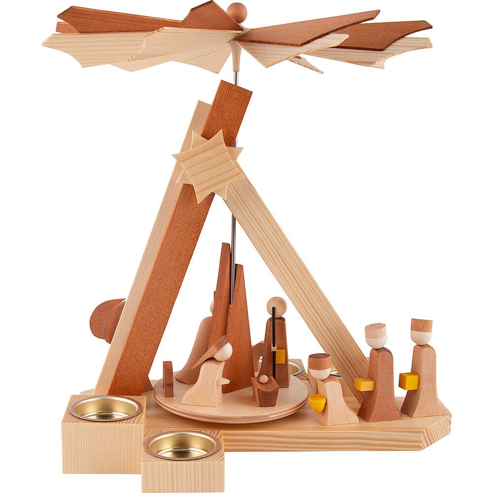 ULMIK Weihnachtspyramide 1-stöckige Pyramide Weihnachtsgeschichte - natur (30cm) von ULMIK