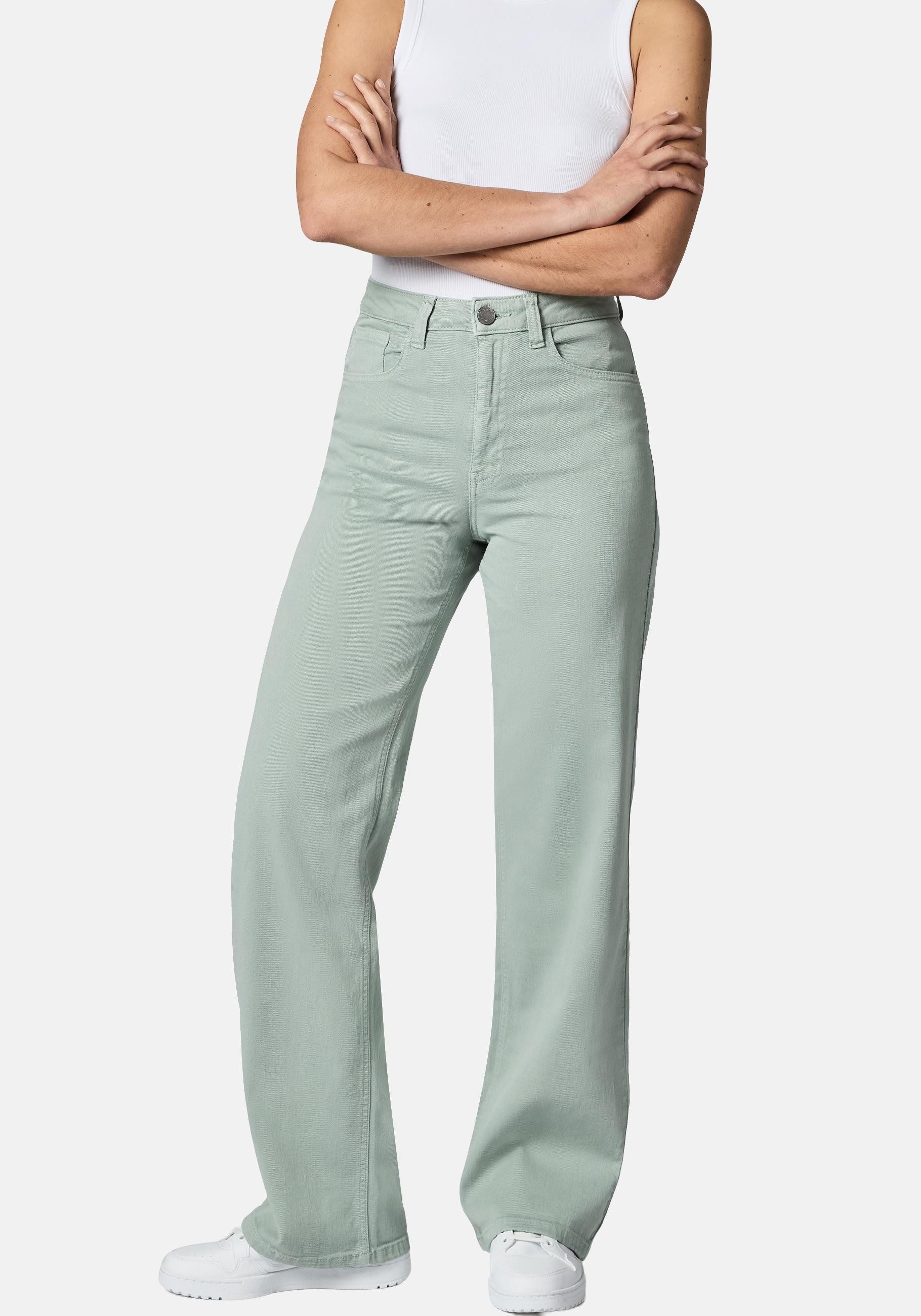 PEAK TIME Chinohose Cyrele Lange Wide-Leg-Hose mit Bio-Baumwolle