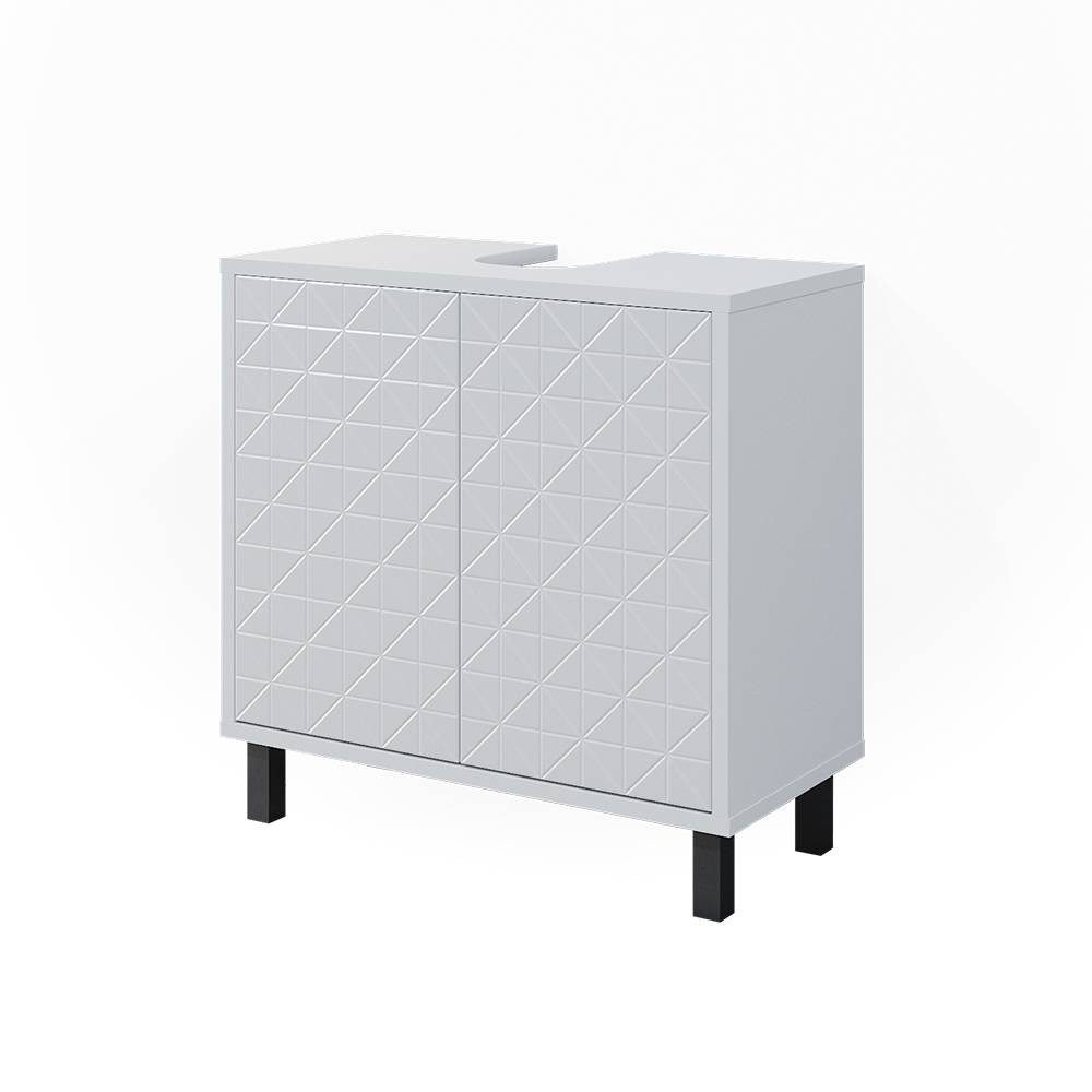 Vicco Waschbeckenunterschrank Agasta, Weiß Hochglanz, 56.2 x 57.1 cm (1-St)