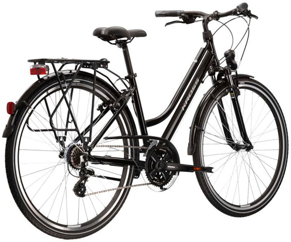 Kross Trekkingrad KROSS Trekkingrad Trans 1.0 28" schwarz, 21 Gang Shimano ALTUS M310 Schaltwerk, Kettenschaltung