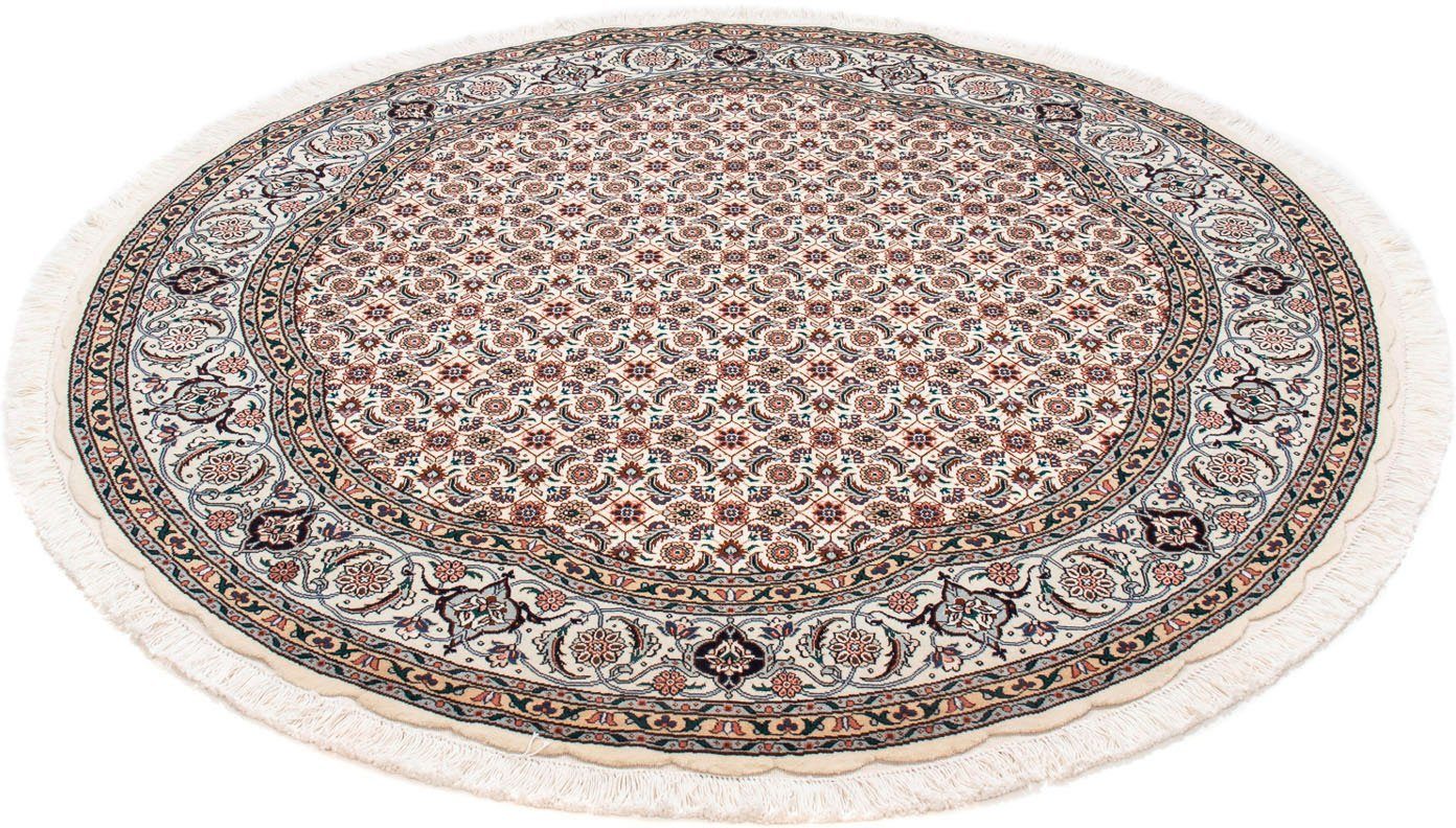 Orientteppich Perser - Täbriz mit 151 - Einzelstück 7 cm x beige, Royal Höhe: mm, Zertifikat rund 151 rund, Wohnzimmer, Handgeknüpft, - - morgenland