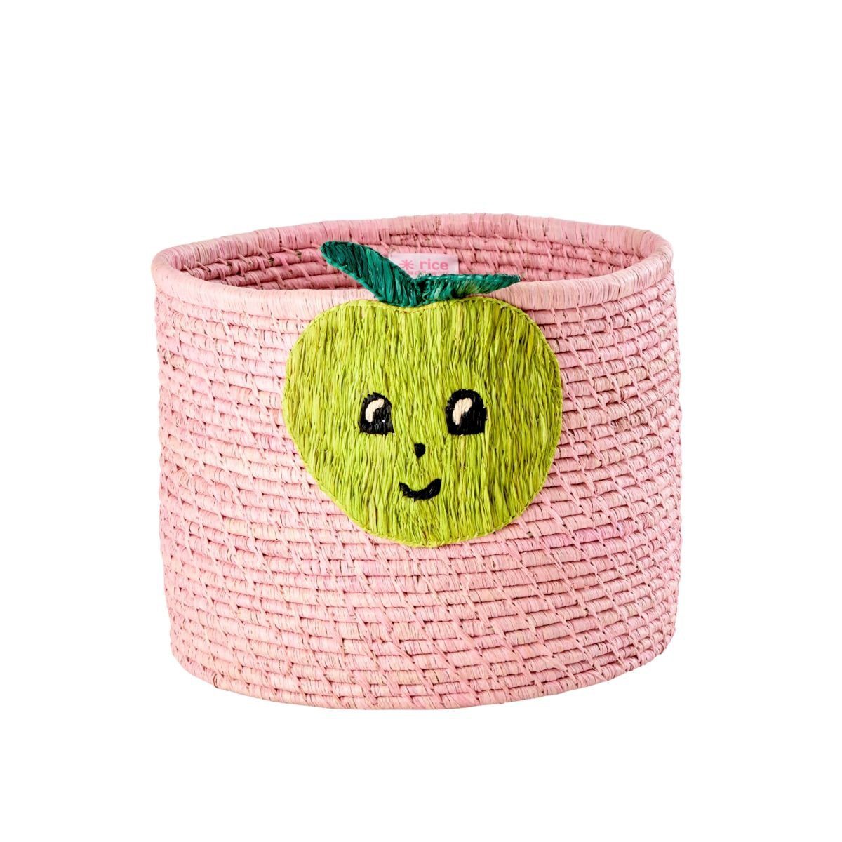 rice Aufbewahrungskorb Raffia Korb Rosa rund Apfel Kinderzimmer Deko
