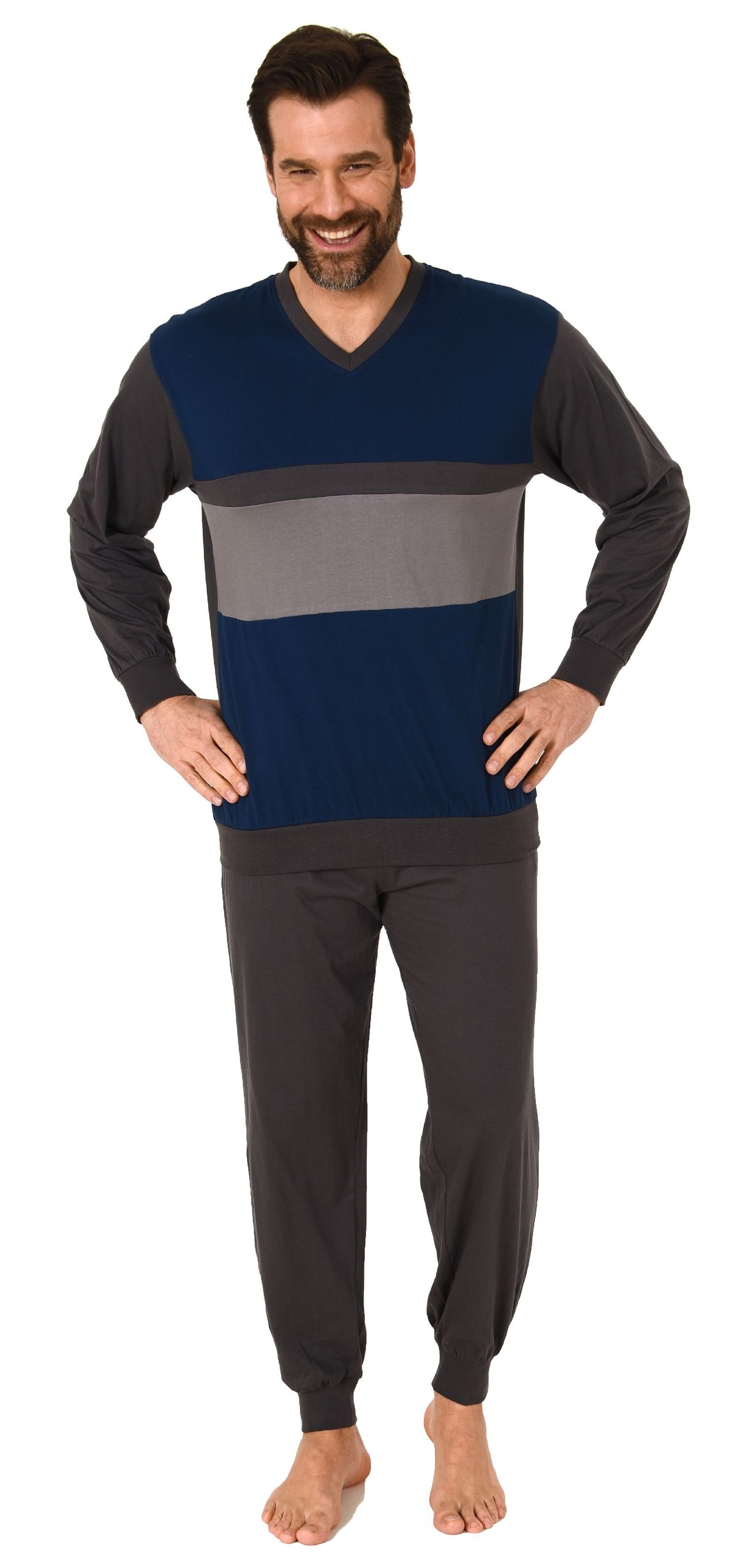 Normann Pyjama Herren langarm Schlafanzug mit günstig online kaufen