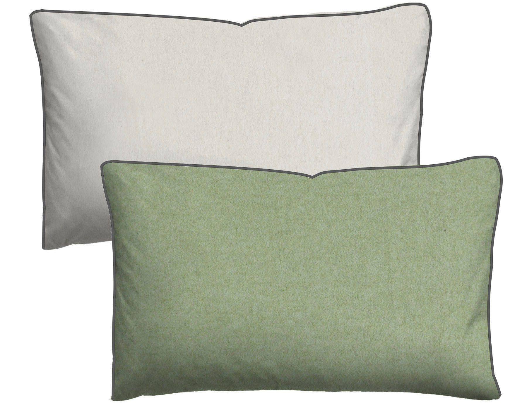 Biberna Kissenbezug 0840500 HERMAL Premium Biber Melange-Flanell 100% Baumwolle, (1 Stück), Kissenhülle, wärmend & weich, Reißverschluss, Satinpaspel