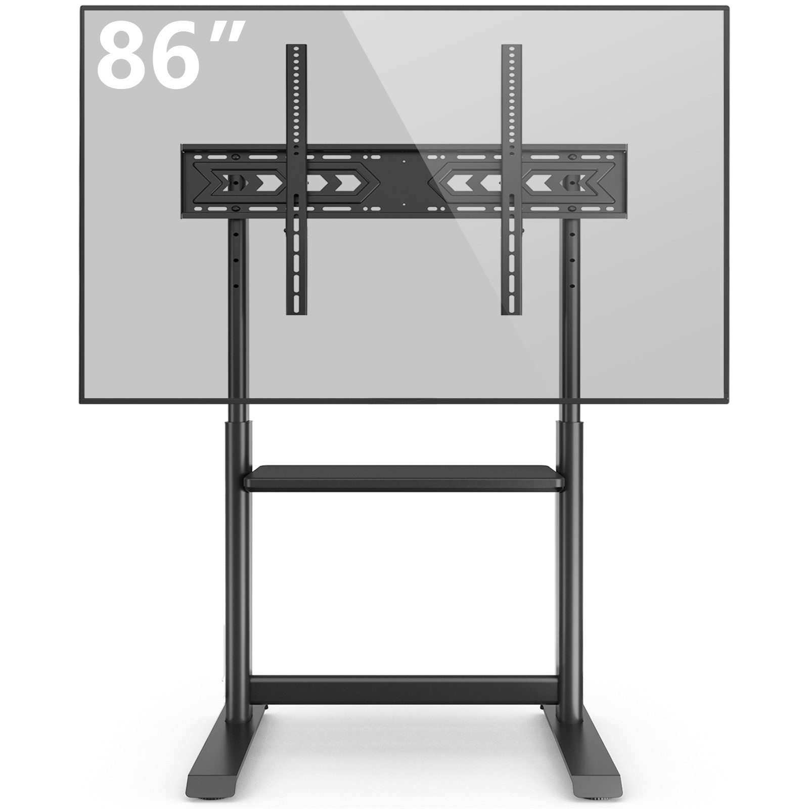 TV-Ständer TV Bodenständer für 60 bis 86 Zoll Fernseher, Regal für Geräte