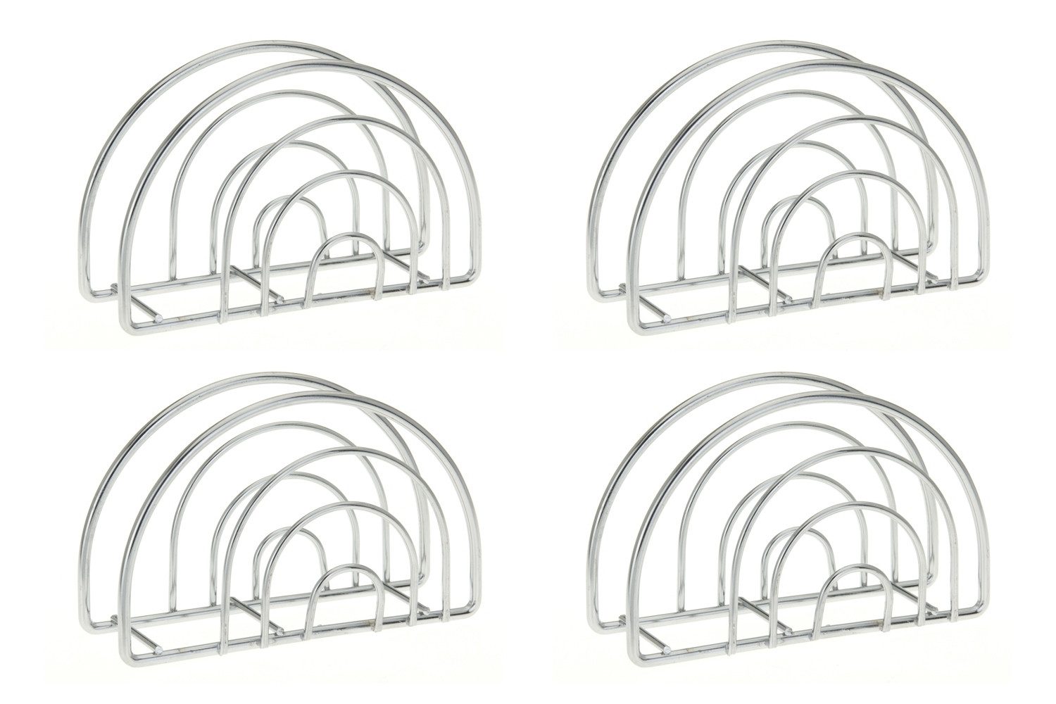 Koopman Serviettenhalter JERRY, 4er Set, Silbergrau, Metall, B 14 x H 9 cm, Metall